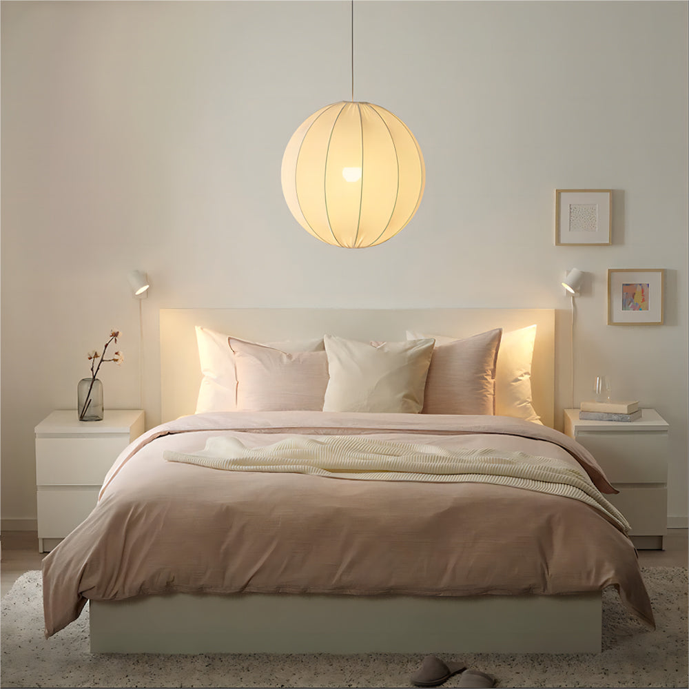 Ritta Modern Minimalist Sphere Metal Fabric Pendant Light - Letslighting