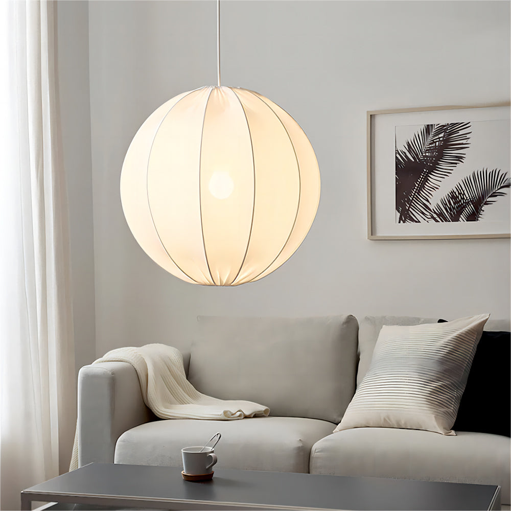 Ritta Modern Minimalist Sphere Metal Fabric Pendant Light - Letslighting
