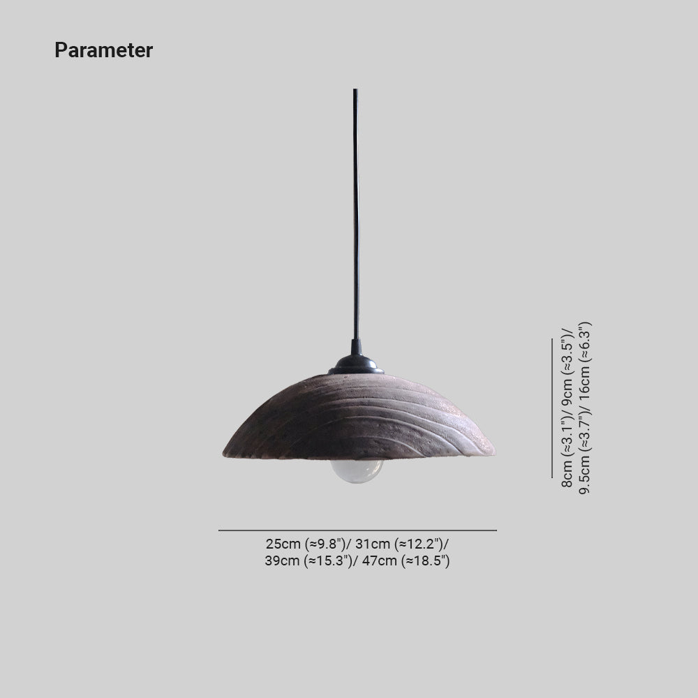 Muto Vintage Pendant Light Dark Wood Living Room Bedroom - Letslighting