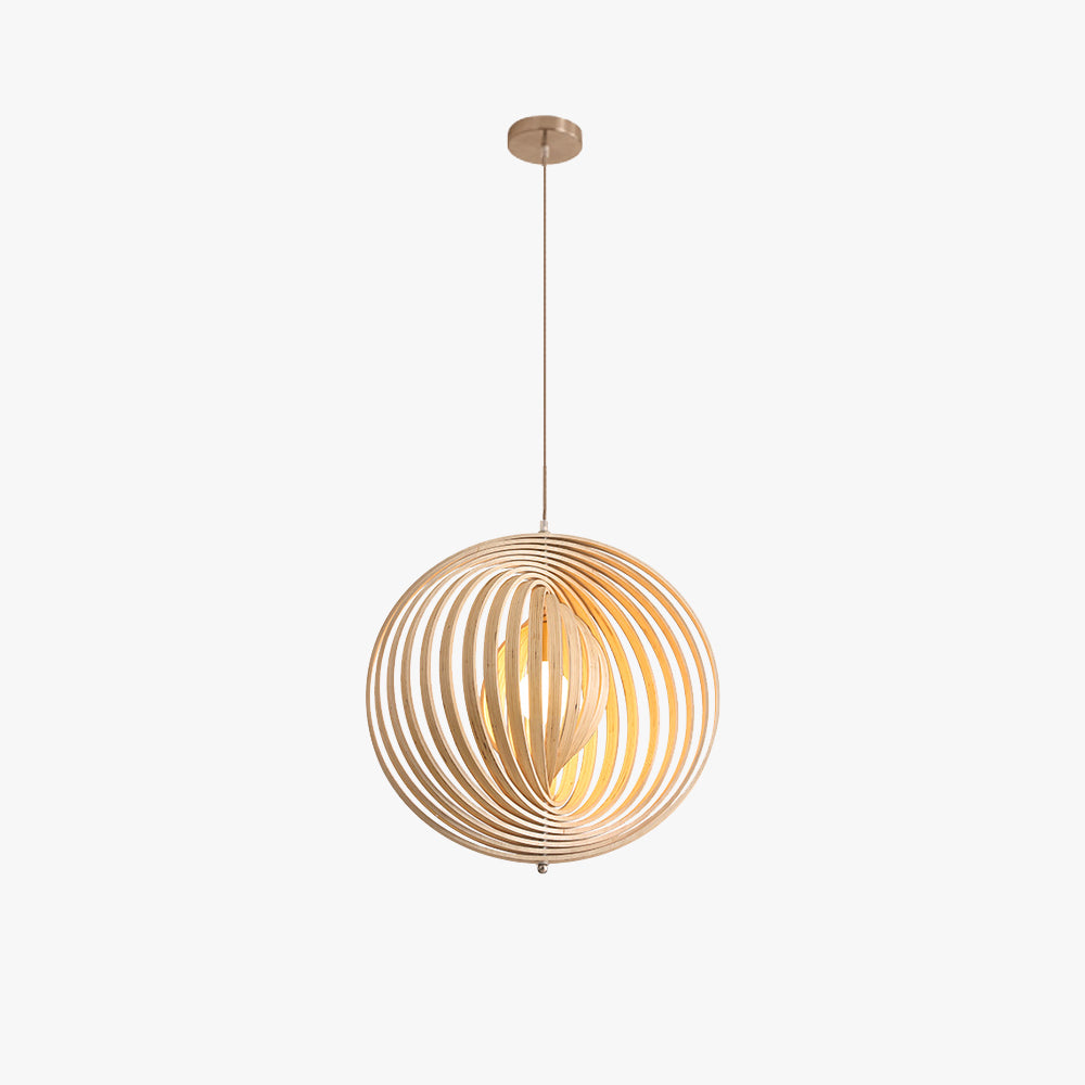 Ritta Japanese LED Pendant Light Wood Bedroom Bar