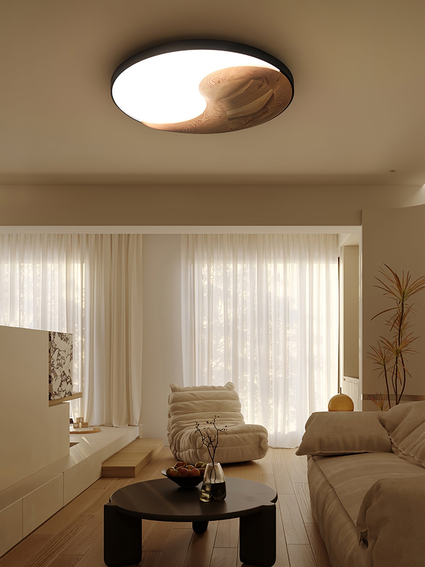 Ivelor Modern Minimalist Balance Wood Ceiling Light - Letslighting