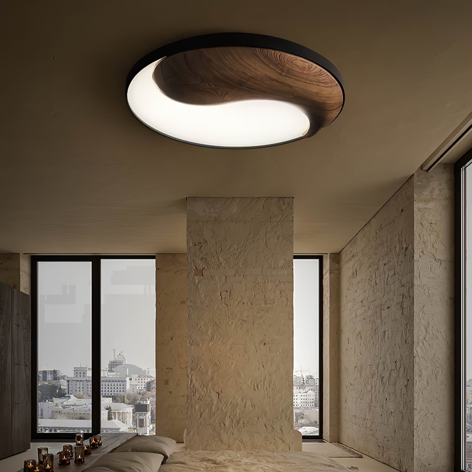 Ivelor Modern Minimalist Balance Wood Ceiling Light - Letslighting