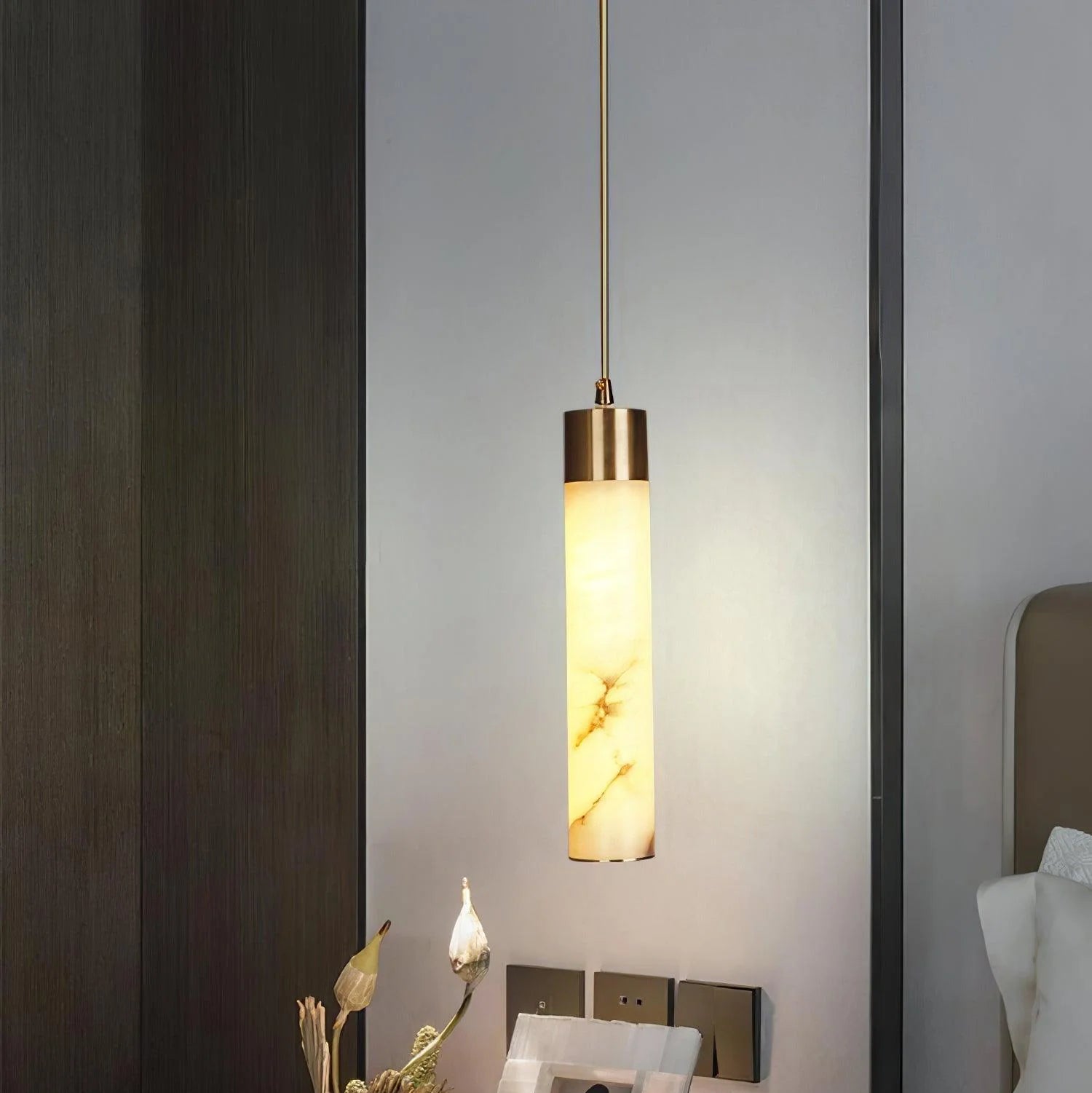 Dike White Alabaster Pendant Light - Letslighting