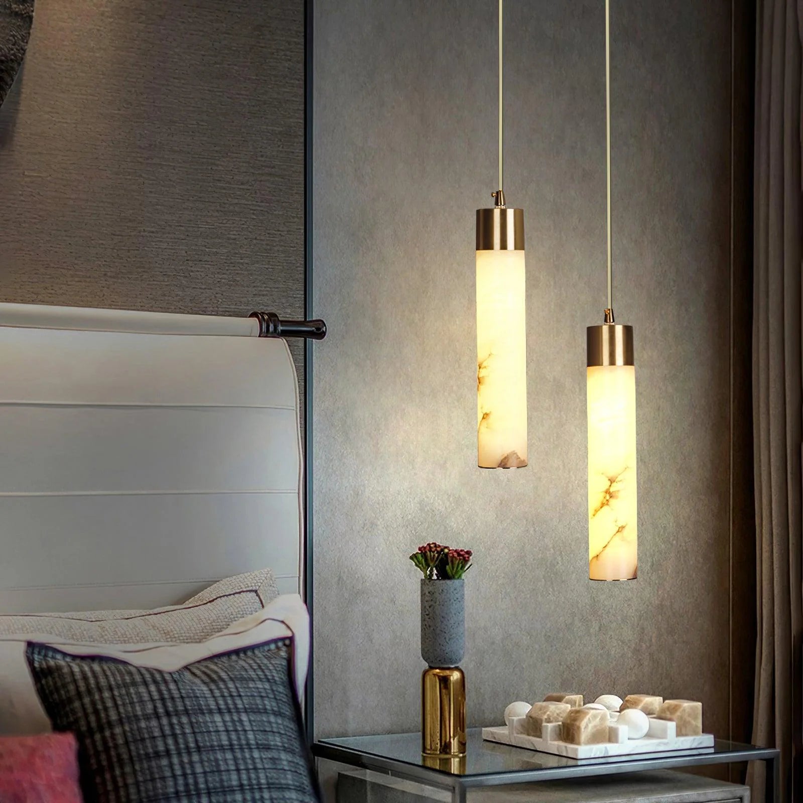 Dike White Alabaster Pendant Light - Letslighting