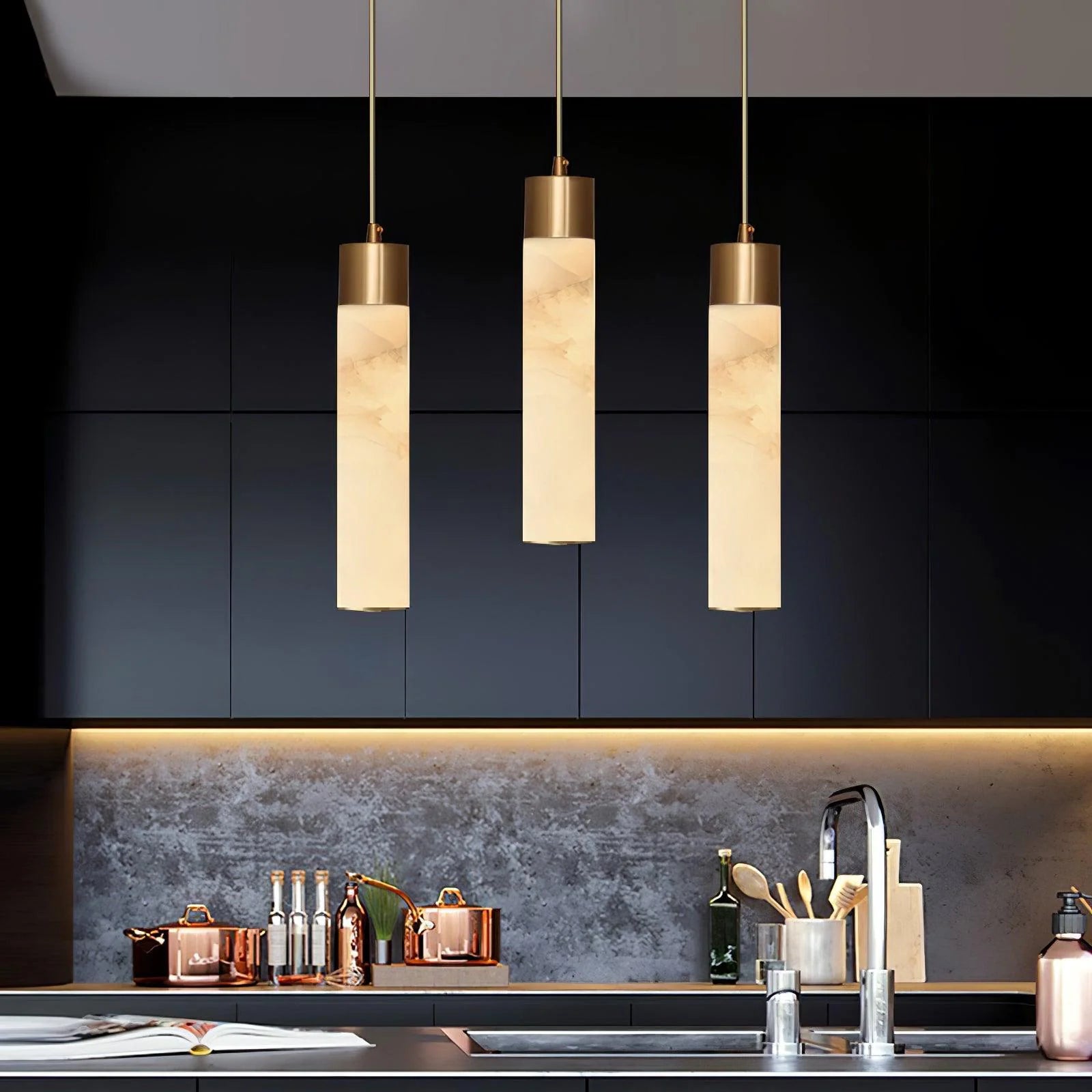 Dike White Alabaster Pendant Light - Letslighting