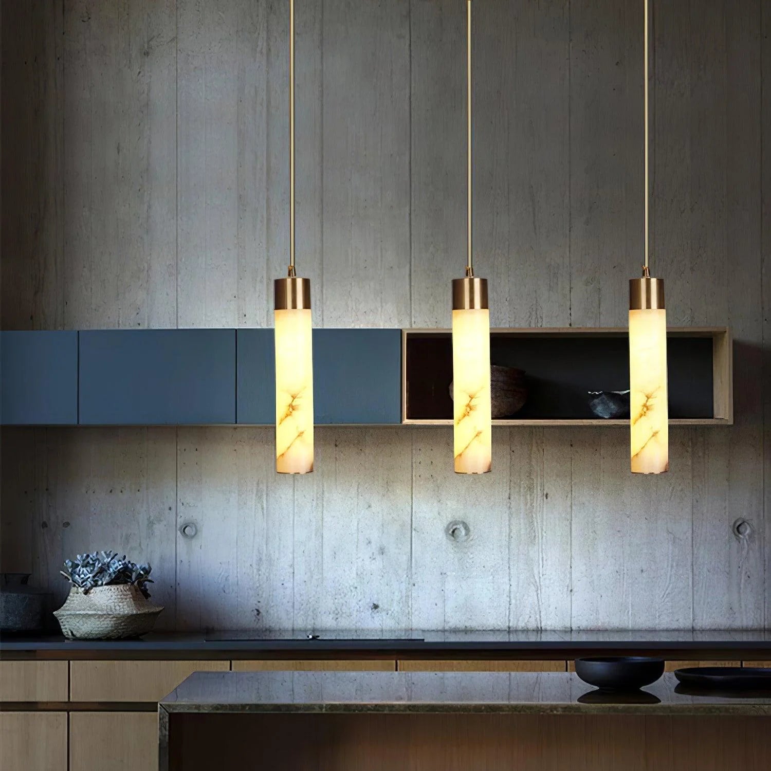 Dike White Alabaster Pendant Light - Letslighting