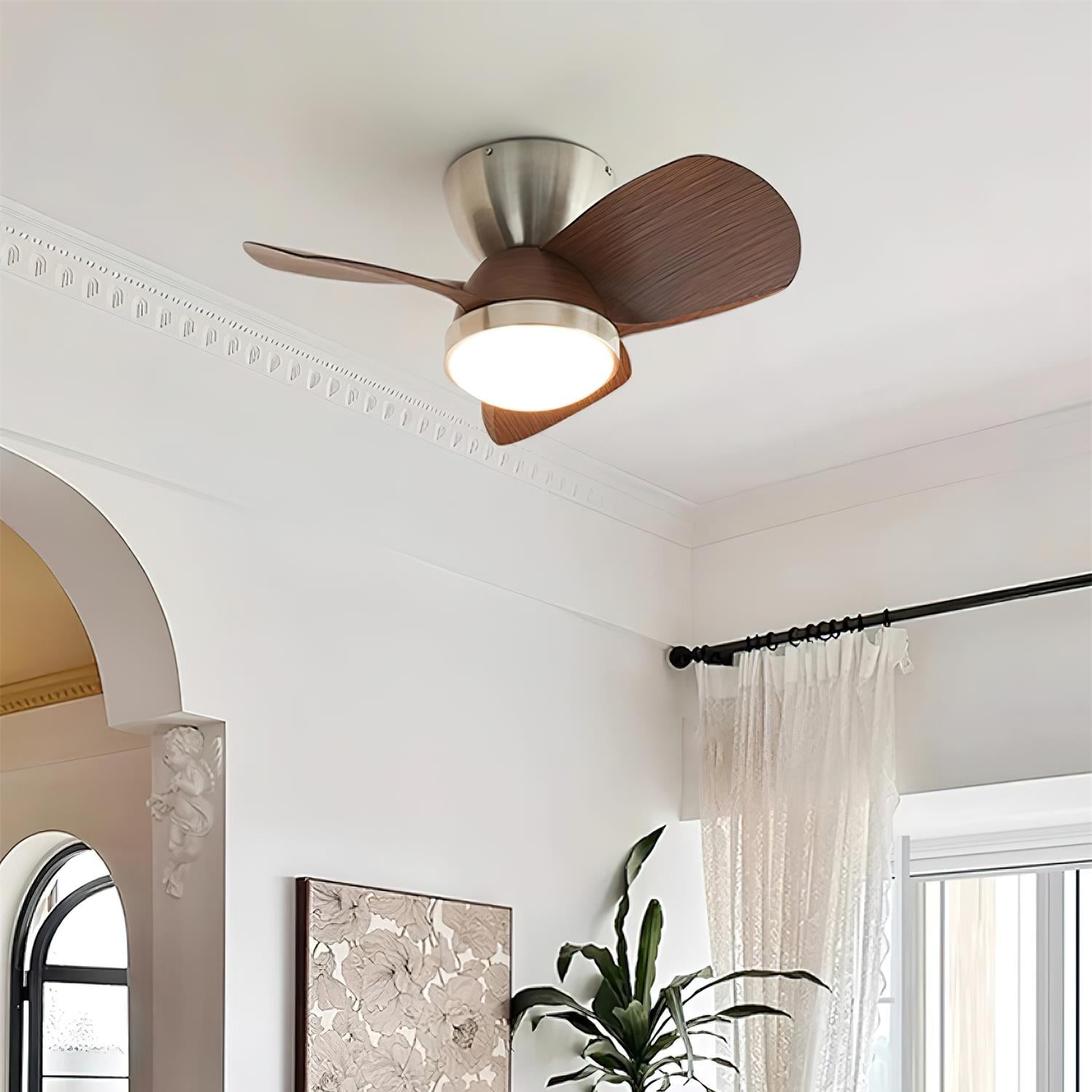 Eamon Modern Wood Ceiling Fan Light - Letslighting