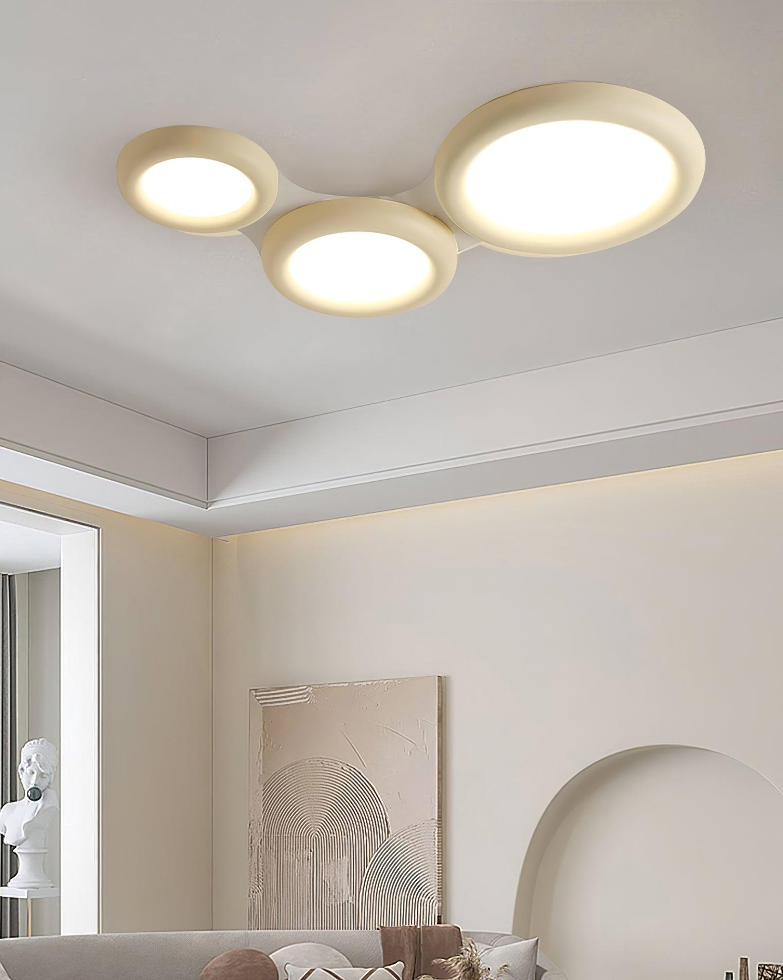 Ceiling Light Beige Flush Mount with Acrylic Canopy Minimalist - Letslighting