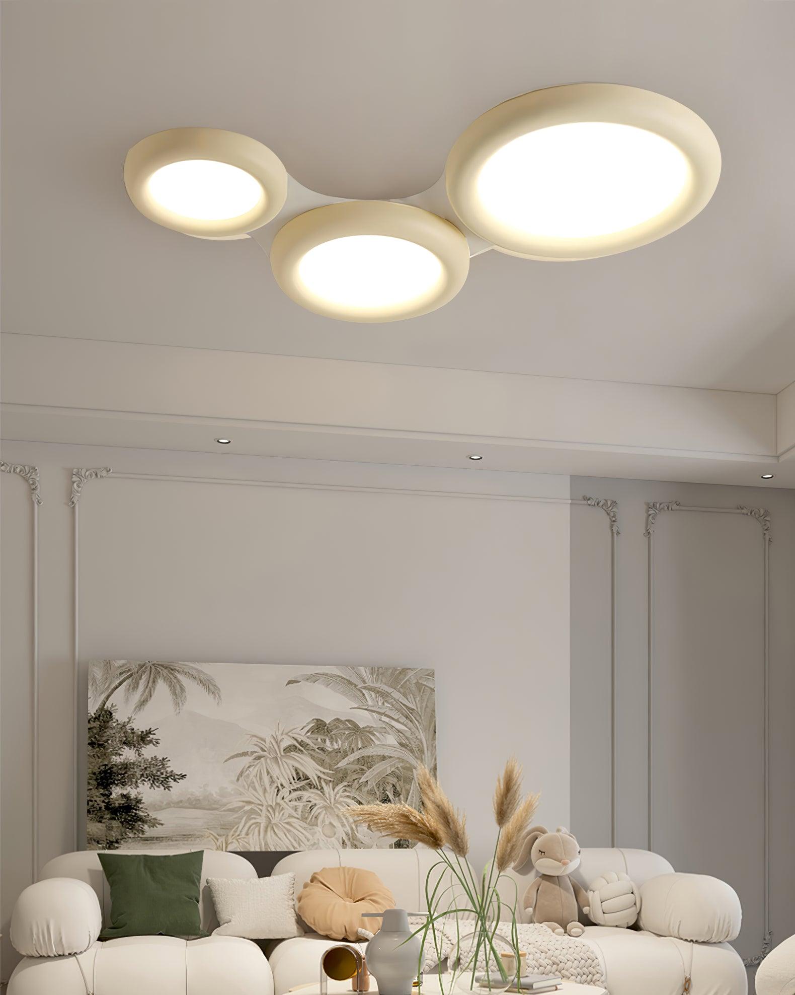 Ceiling Light Beige Flush Mount with Acrylic Canopy Minimalist - Letslighting