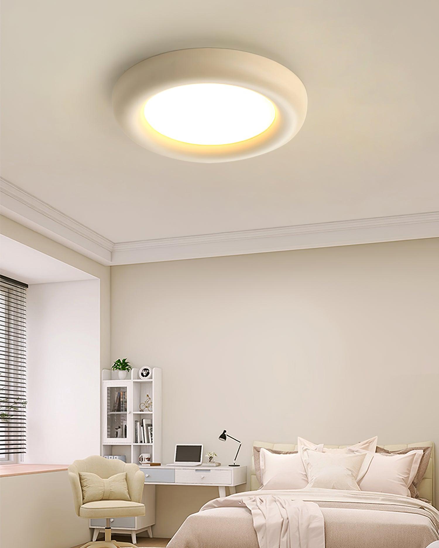 Ceiling Light Beige Flush Mount with Acrylic Canopy Minimalist - Letslighting