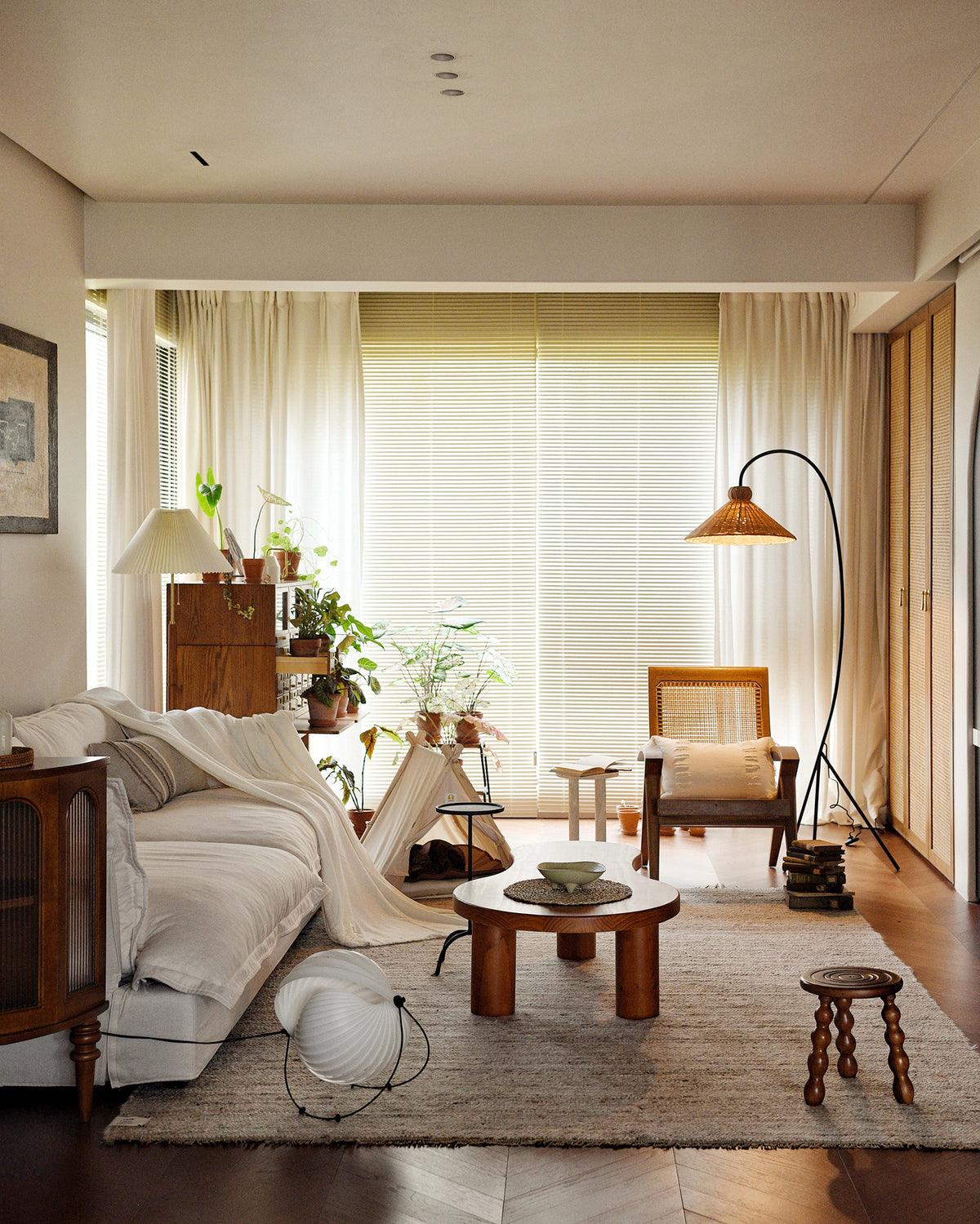 Sombrero Rattan Arc Floor Lamp - Letslighting