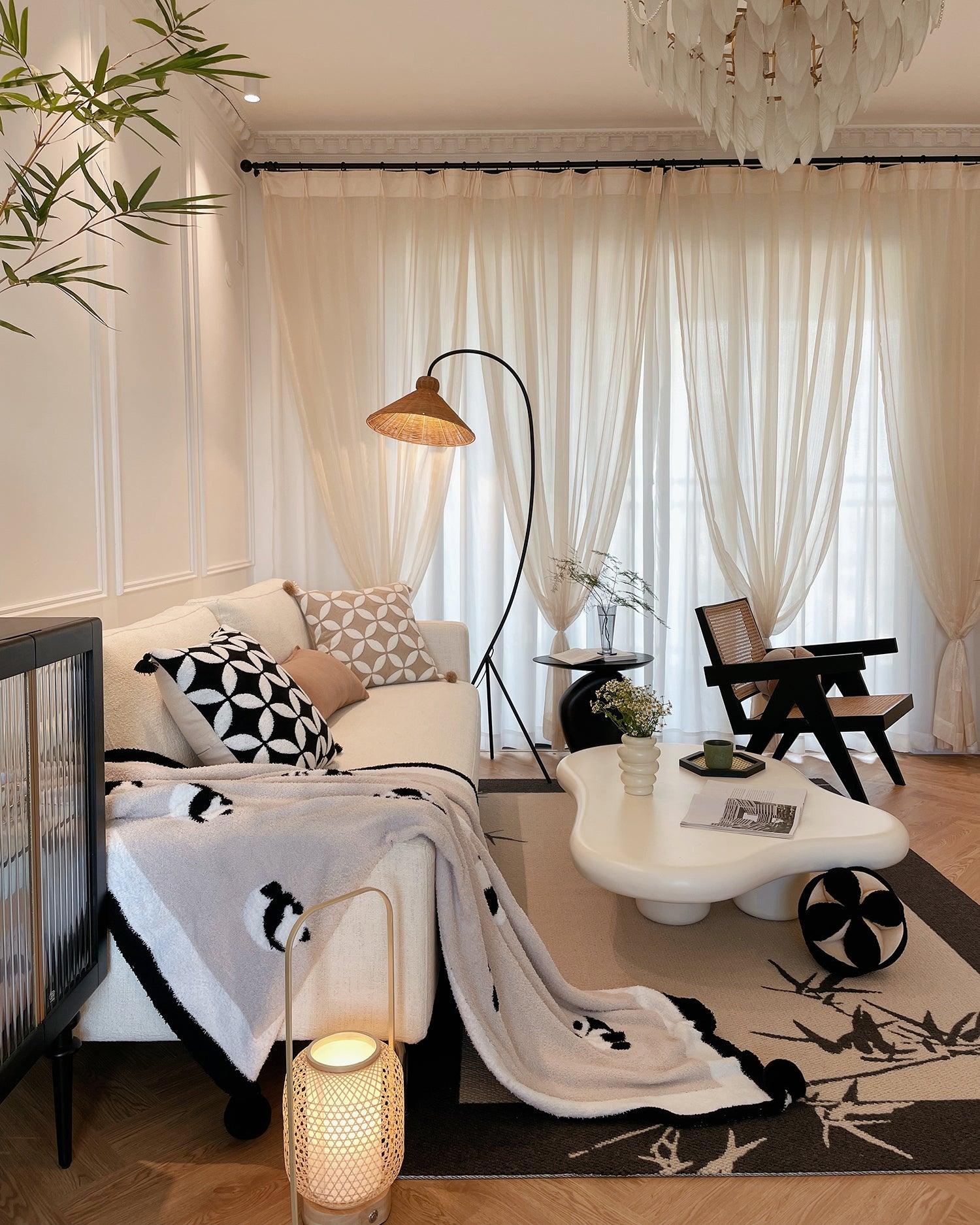 Sombrero Rattan Arc Floor Lamp - Letslighting