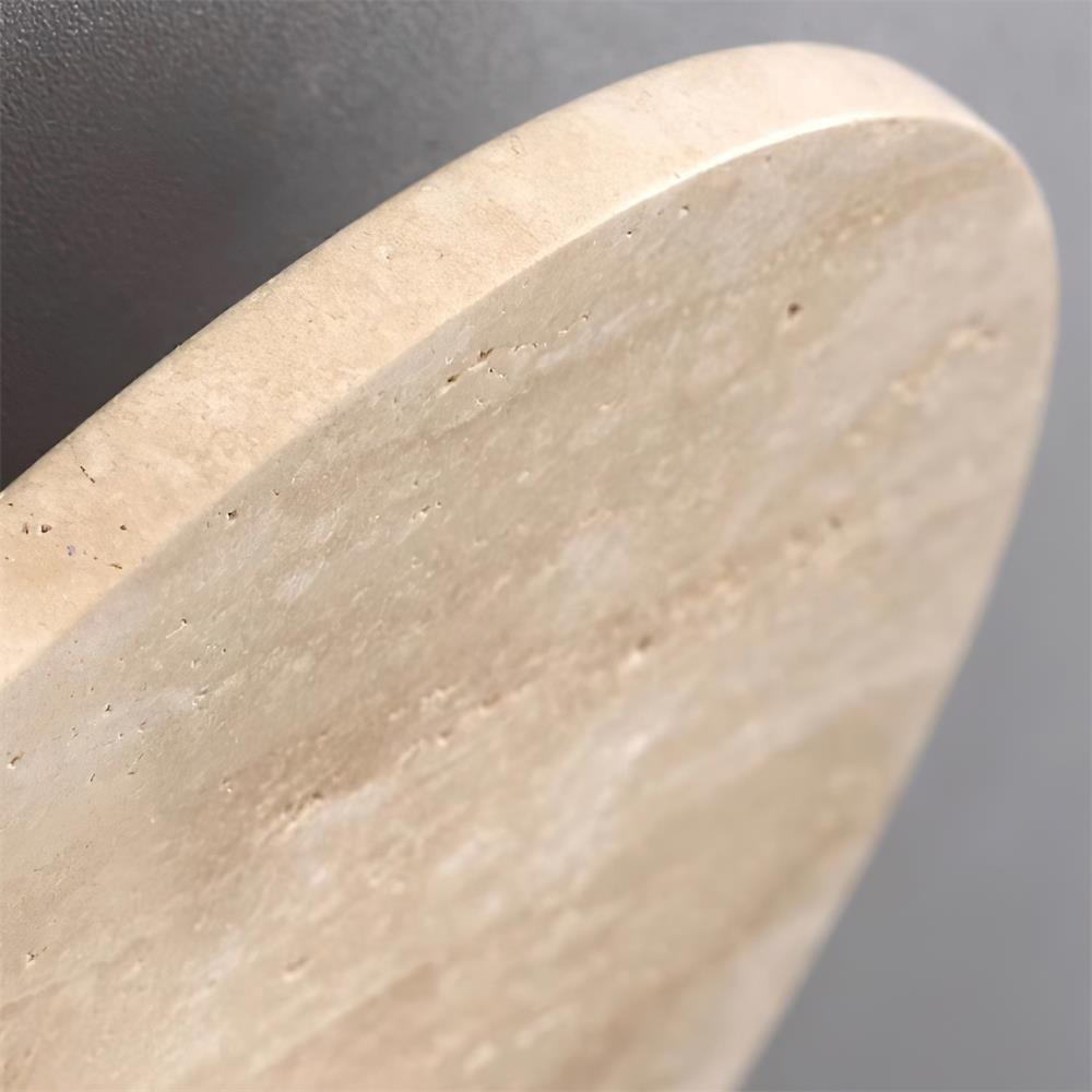 Ceiling Light Travertine Disc with Glass Globe Scandi Cozy - Letslighting