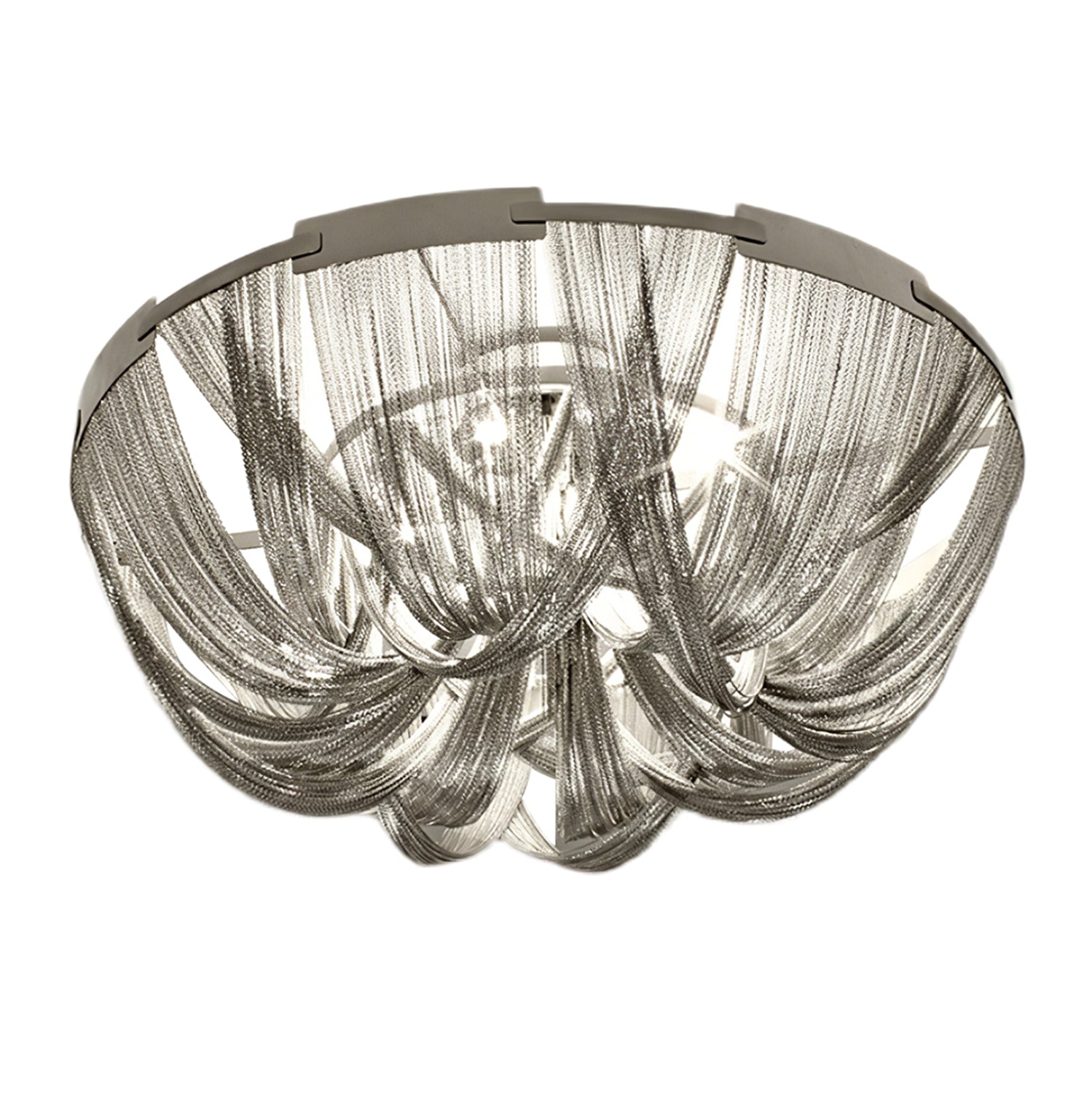 Lustra Ceiling Light Tassel Aluminum Chain Nickel Frame - Letslighting