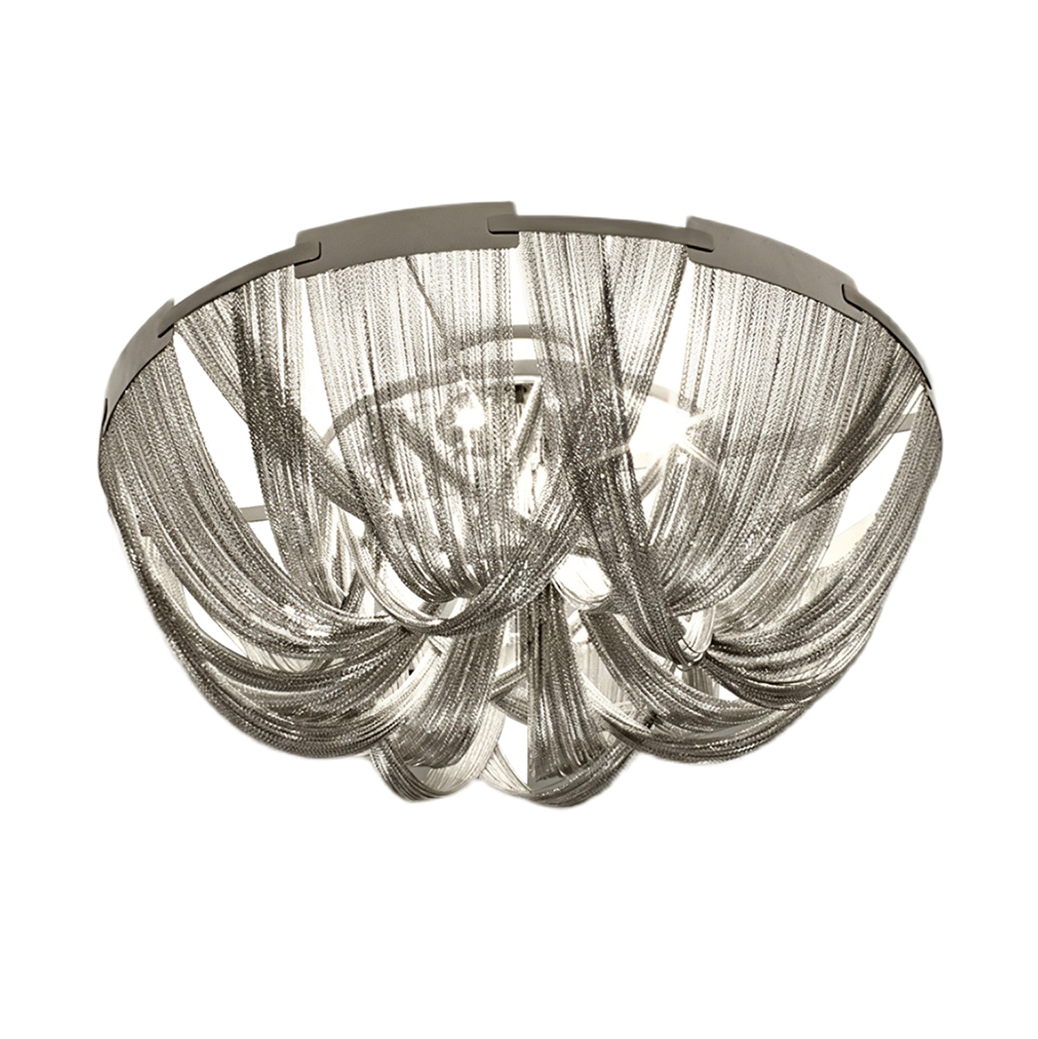 Lustra Ceiling Light Tassel Aluminum Chain Nickel Frame - Letslighting