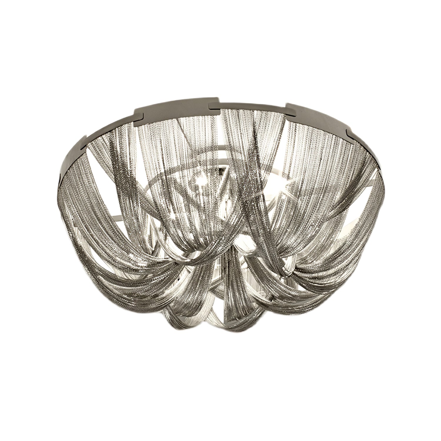 Lustra Ceiling Light Tassel Aluminum Chain Nickel Frame - Letslighting