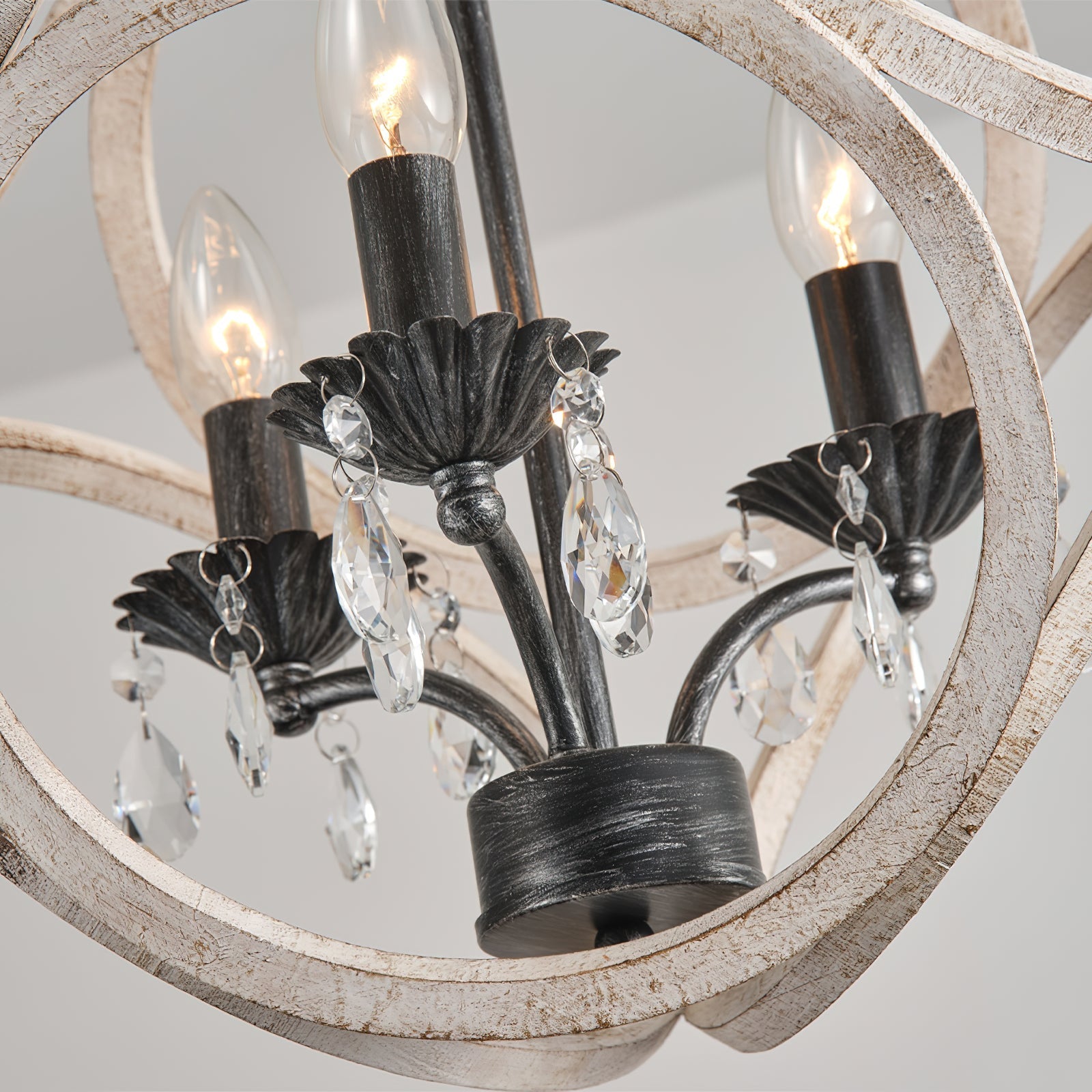 Viraearae Premium Nordic Crystal Wood Pendant Lamp - Letslighting