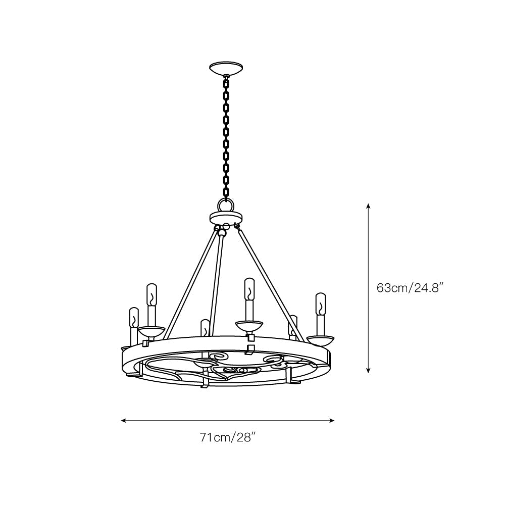 Evtalen Vintage Industrial Wooden Chandelier - Letslighting