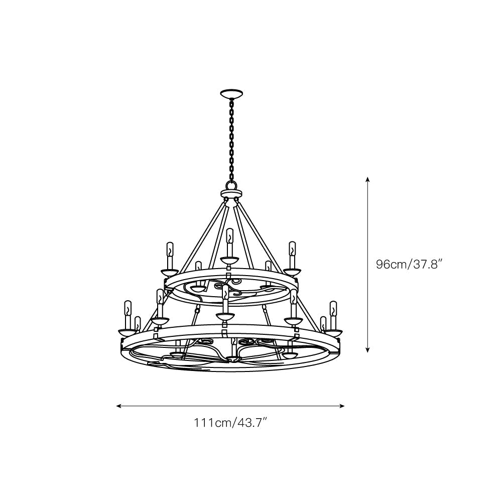 Evtalen Vintage Industrial Wooden Chandelier - Letslighting