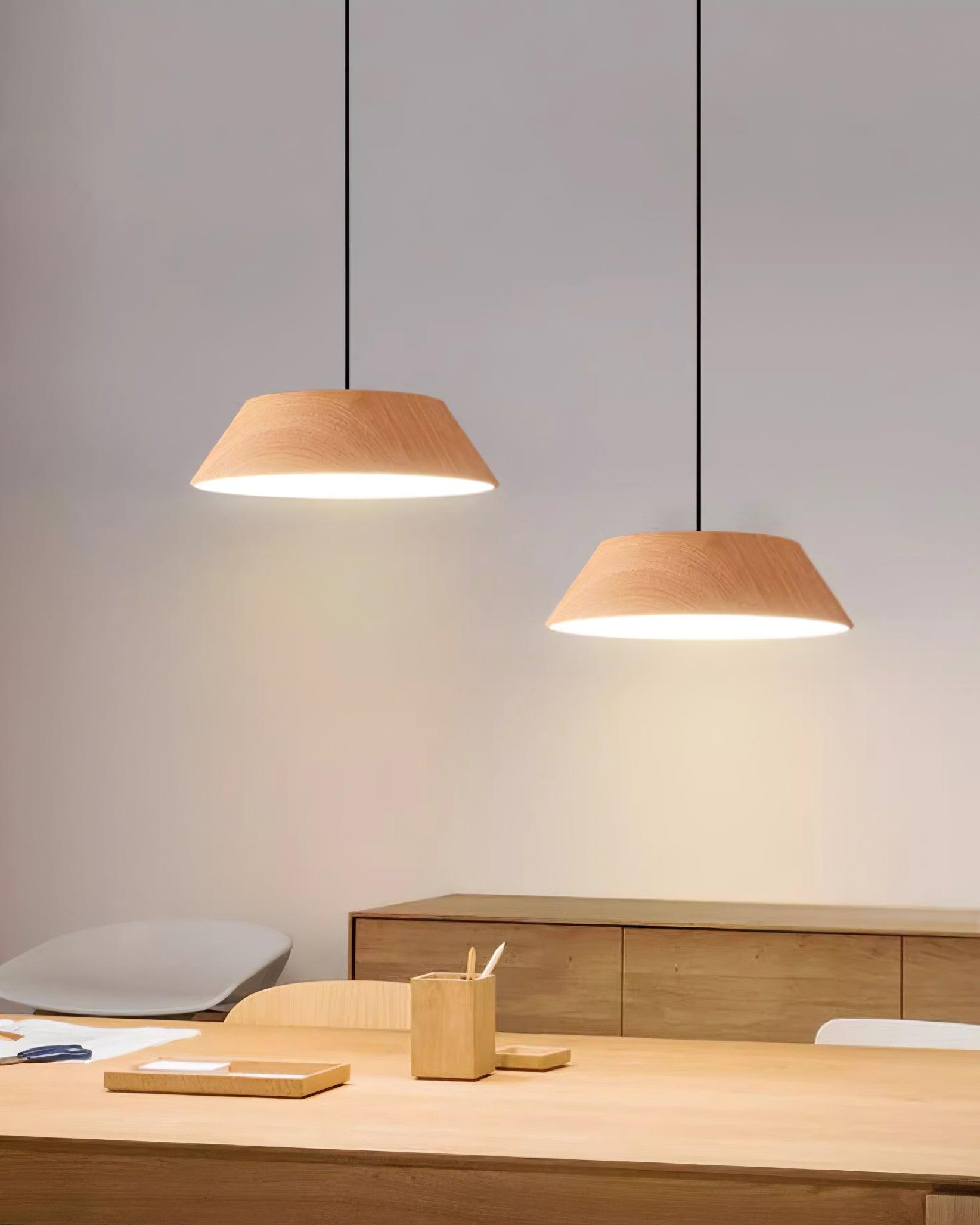 Novain Wood Grain Pendant Light - Letslighting