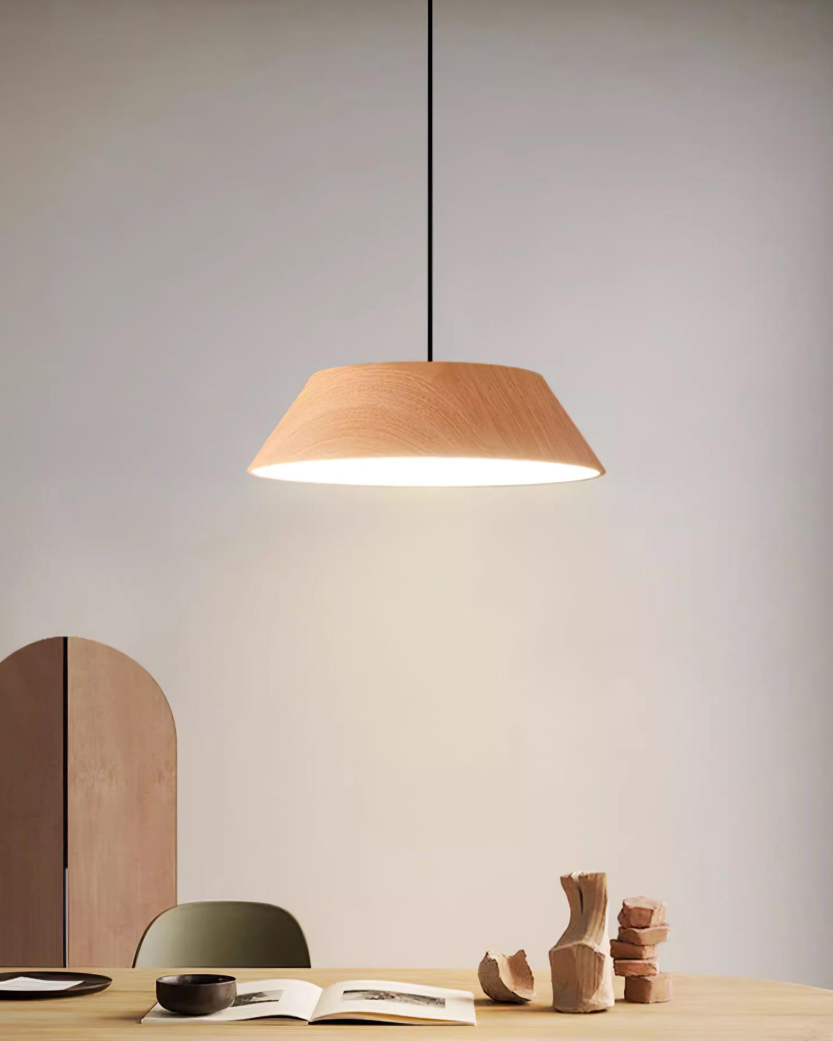 Novain Wood Grain Pendant Light - Letslighting