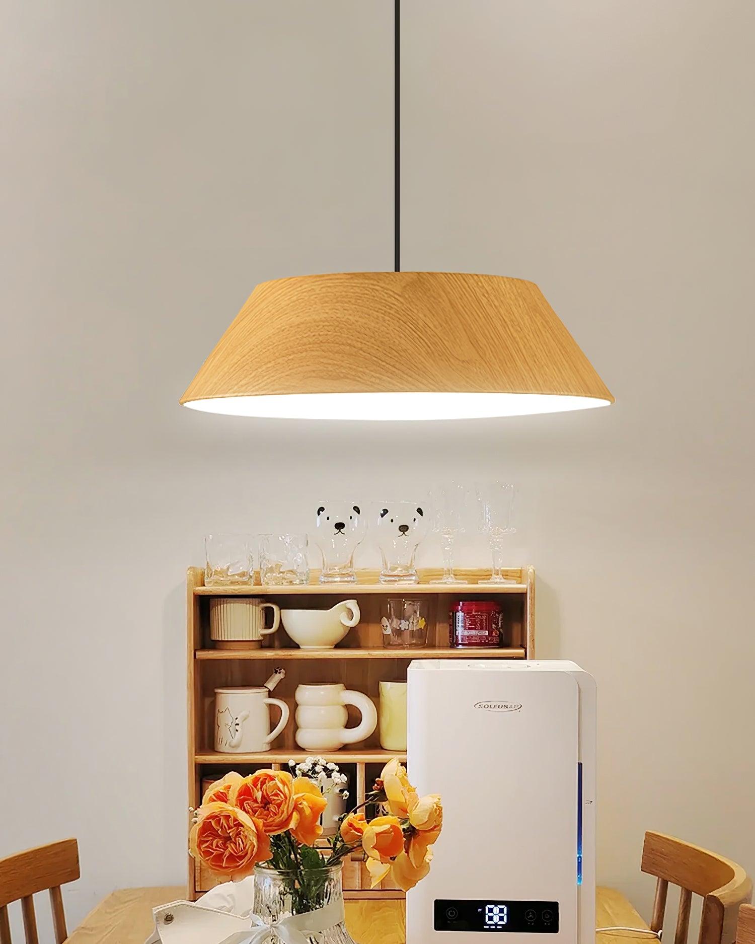Novain Wood Grain Pendant Light - Letslighting