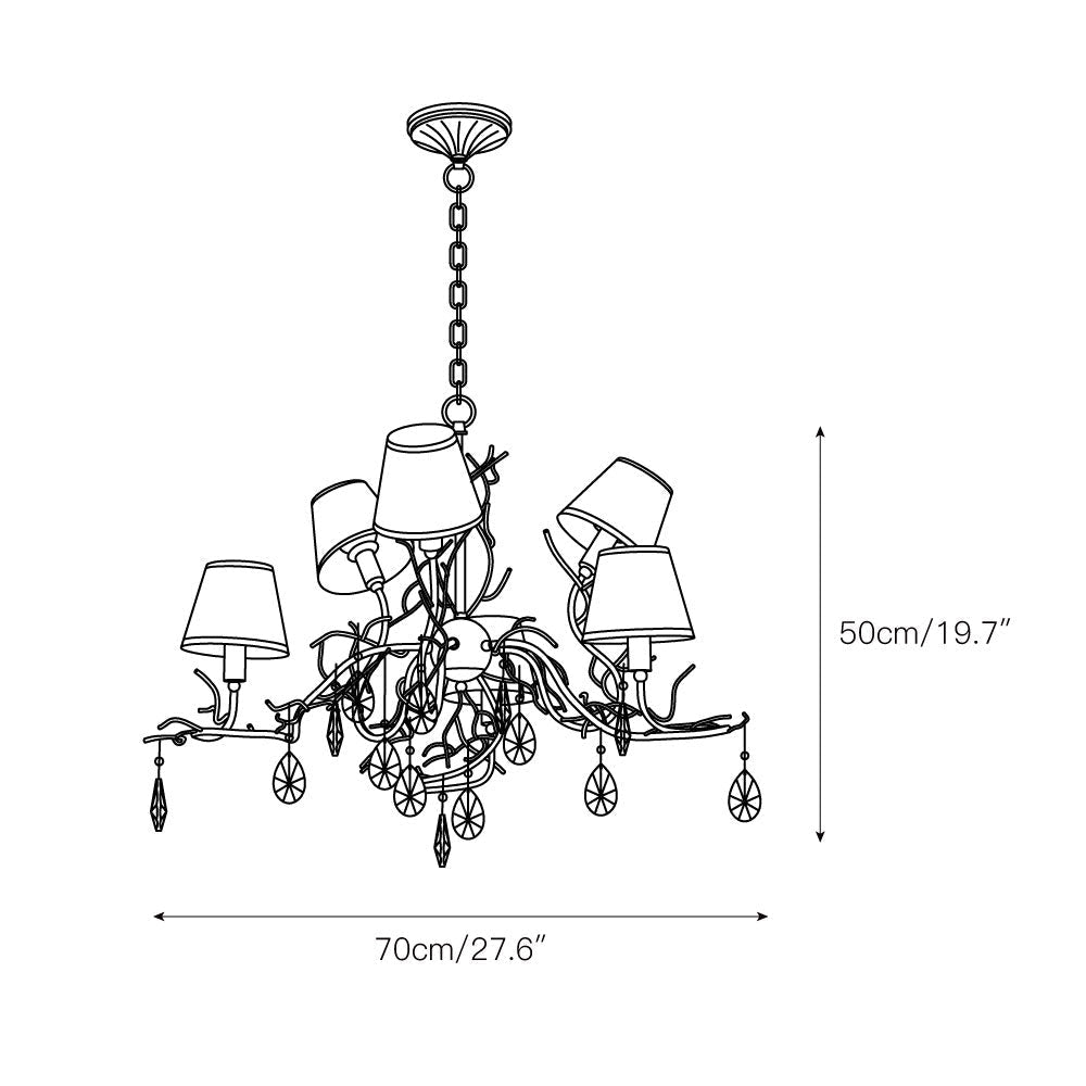 Olsolan Postmodern Luxury Fabric Crystal Chandelier - Letslighting