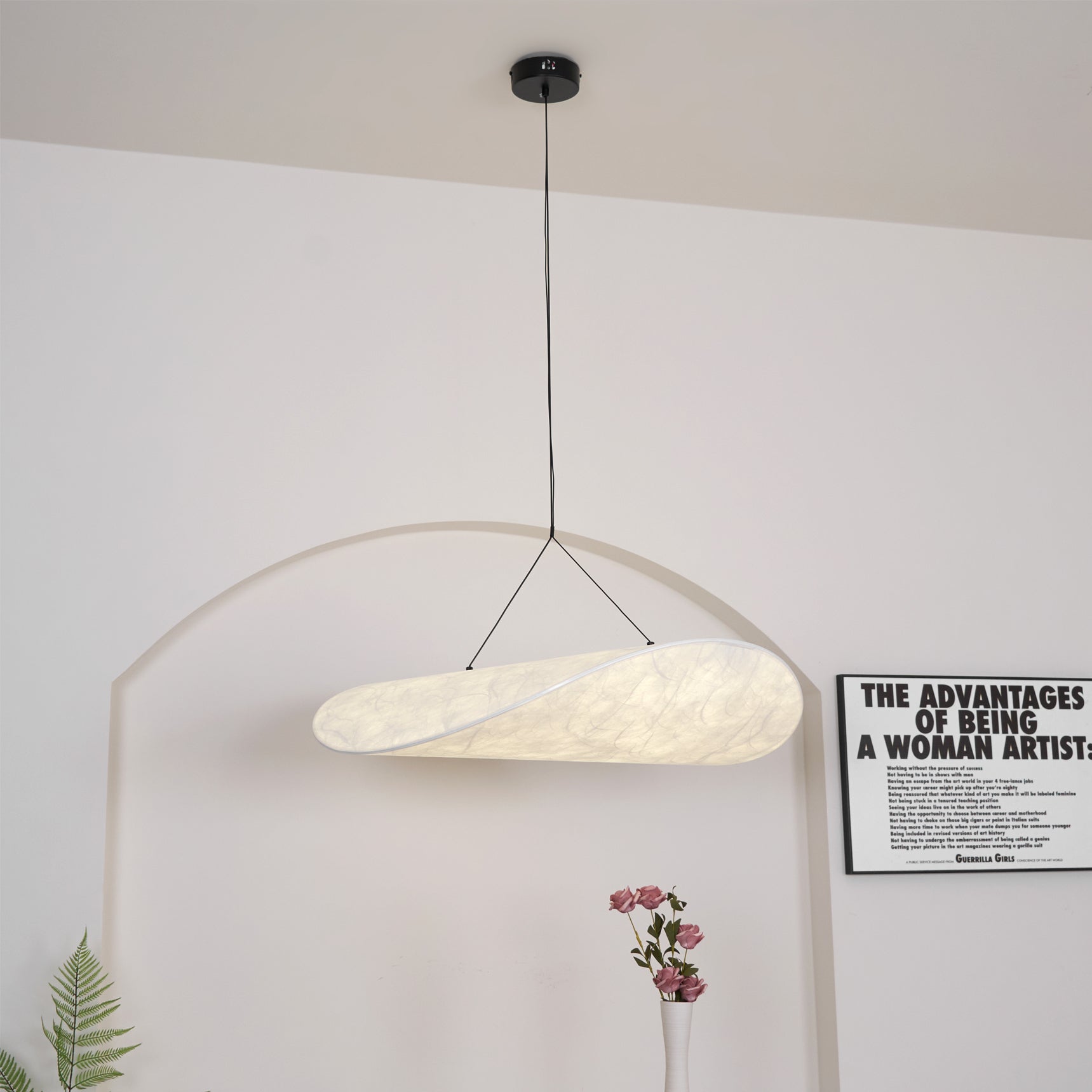 Vela Minimalist Silk Pendant Light - Letslighting