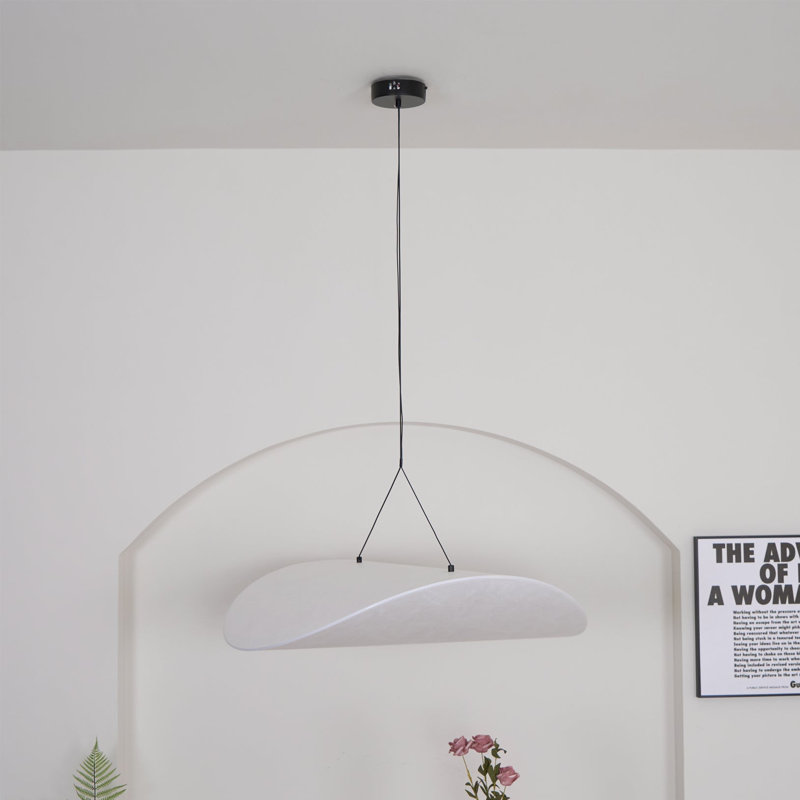 Vela Minimalist Silk Pendant Light - Letslighting