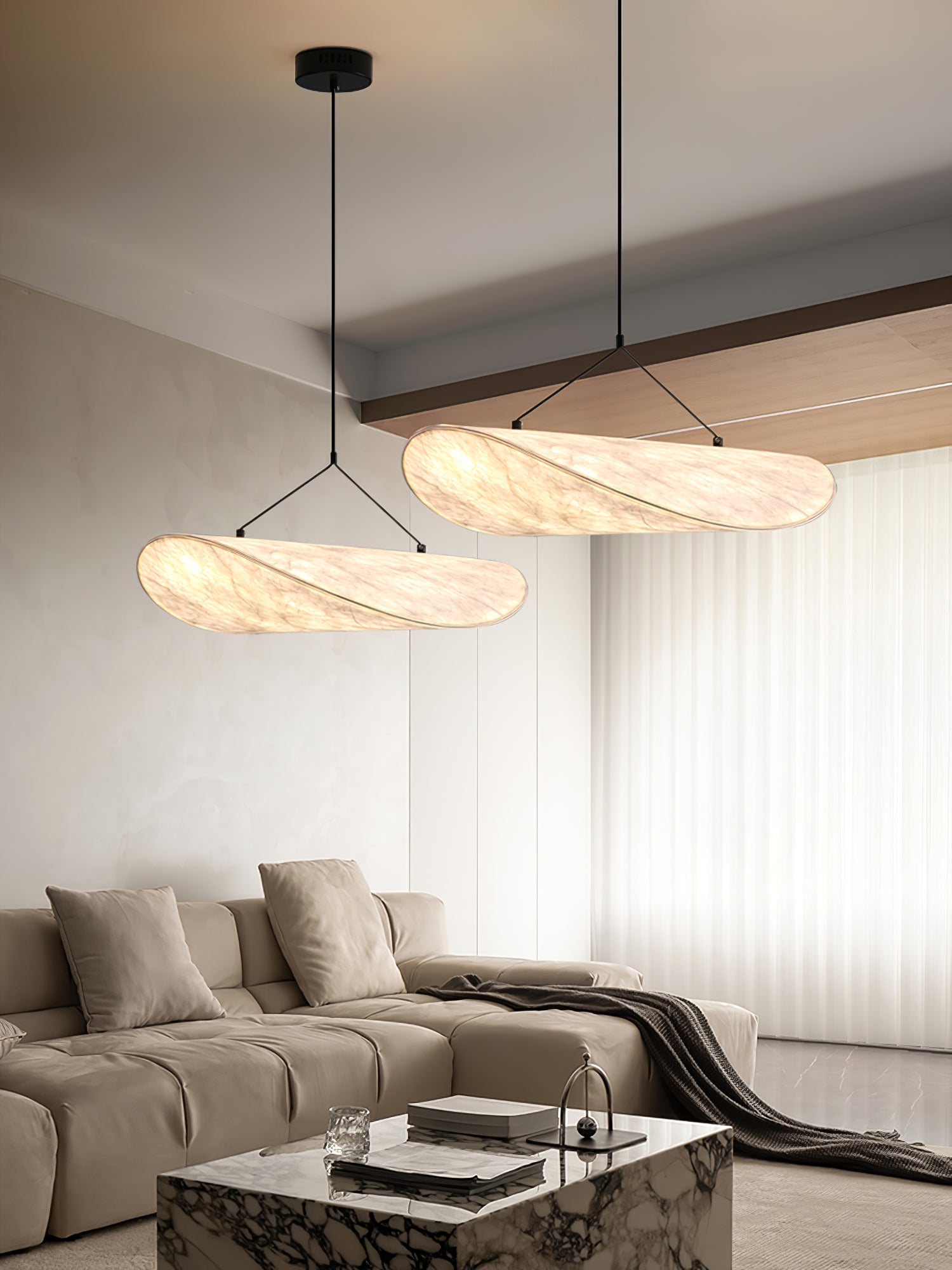 Vela Minimalist Silk Pendant Light - Letslighting