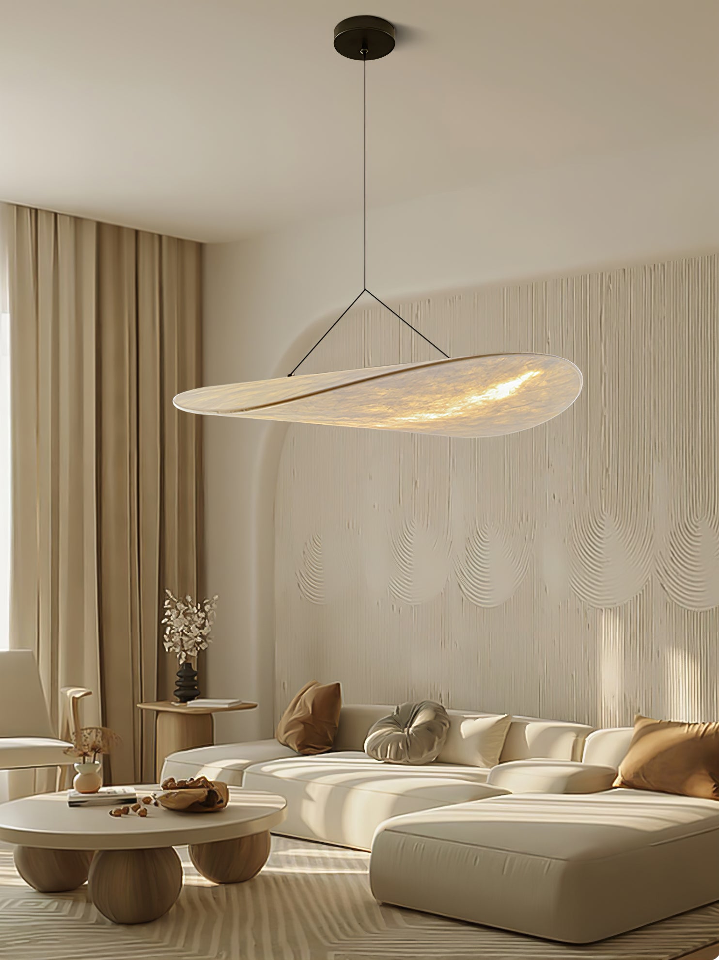 Vela Minimalist Silk Pendant Light - Letslighting