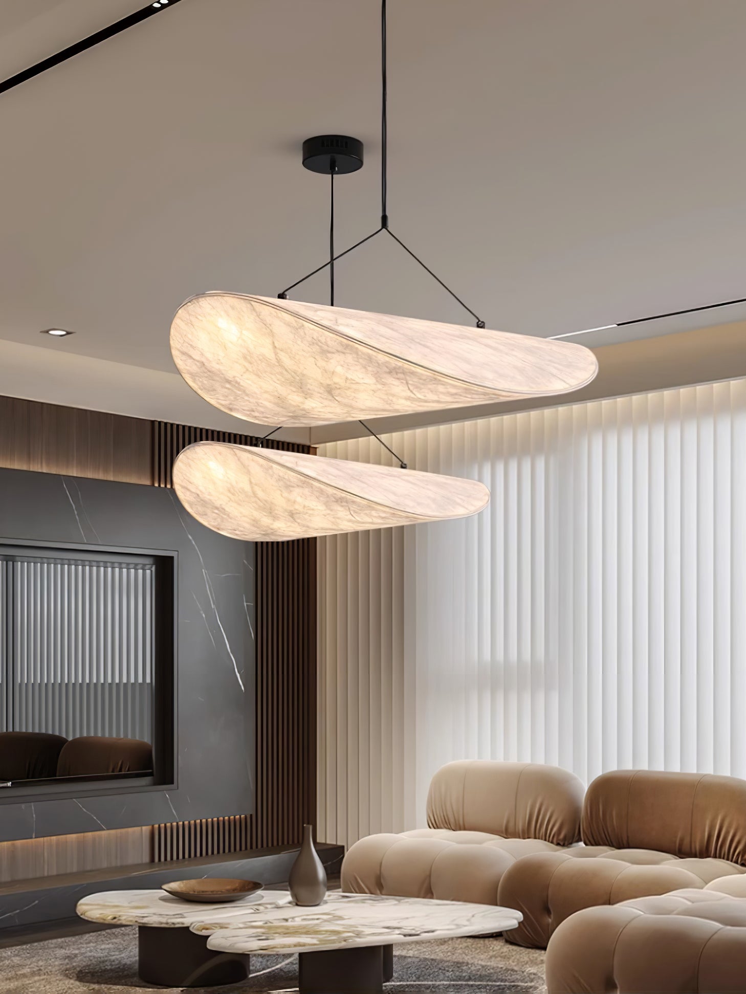 Vela Minimalist Silk Pendant Light - Letslighting