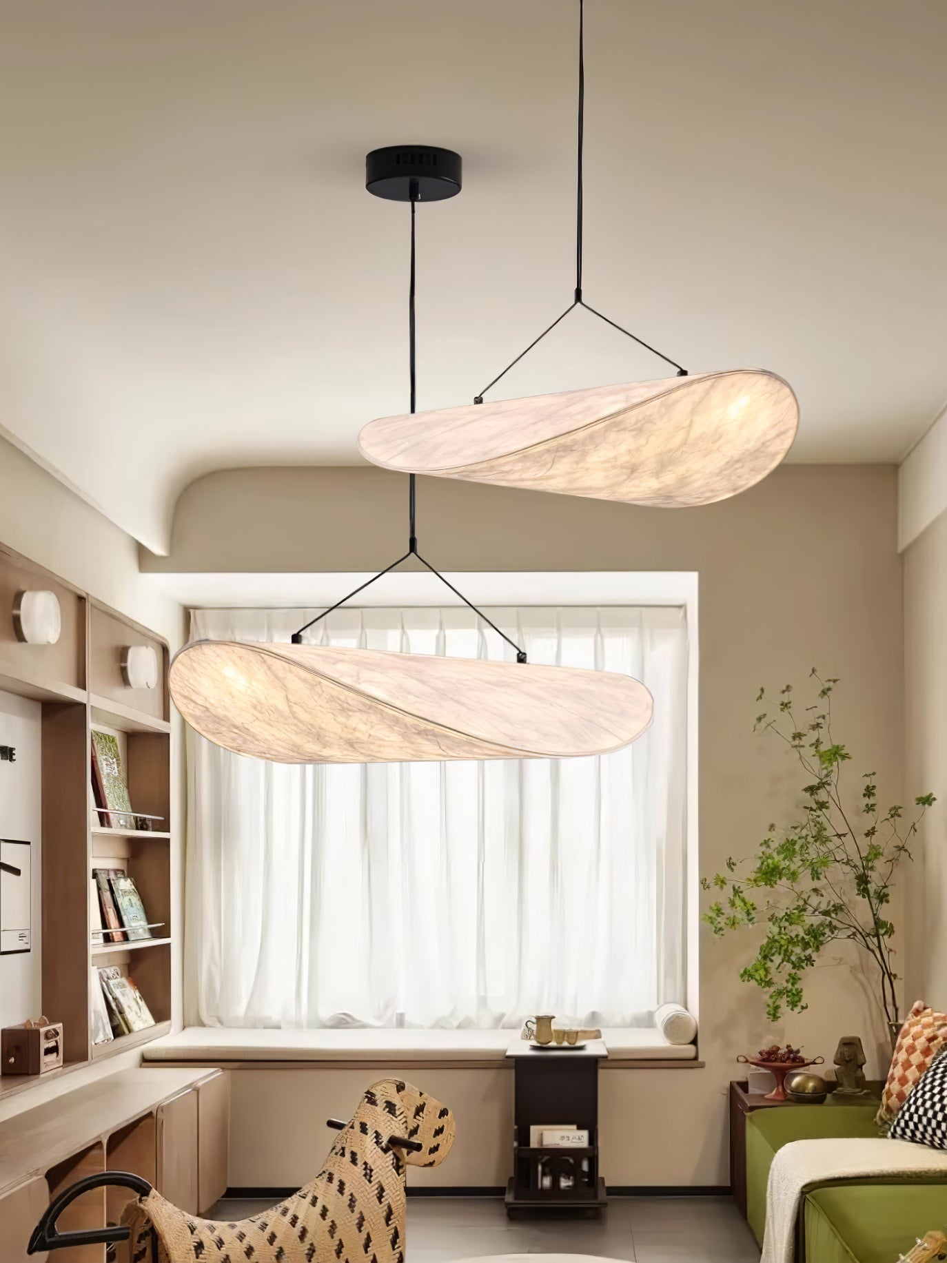 Vela Minimalist Silk Pendant Light - Letslighting