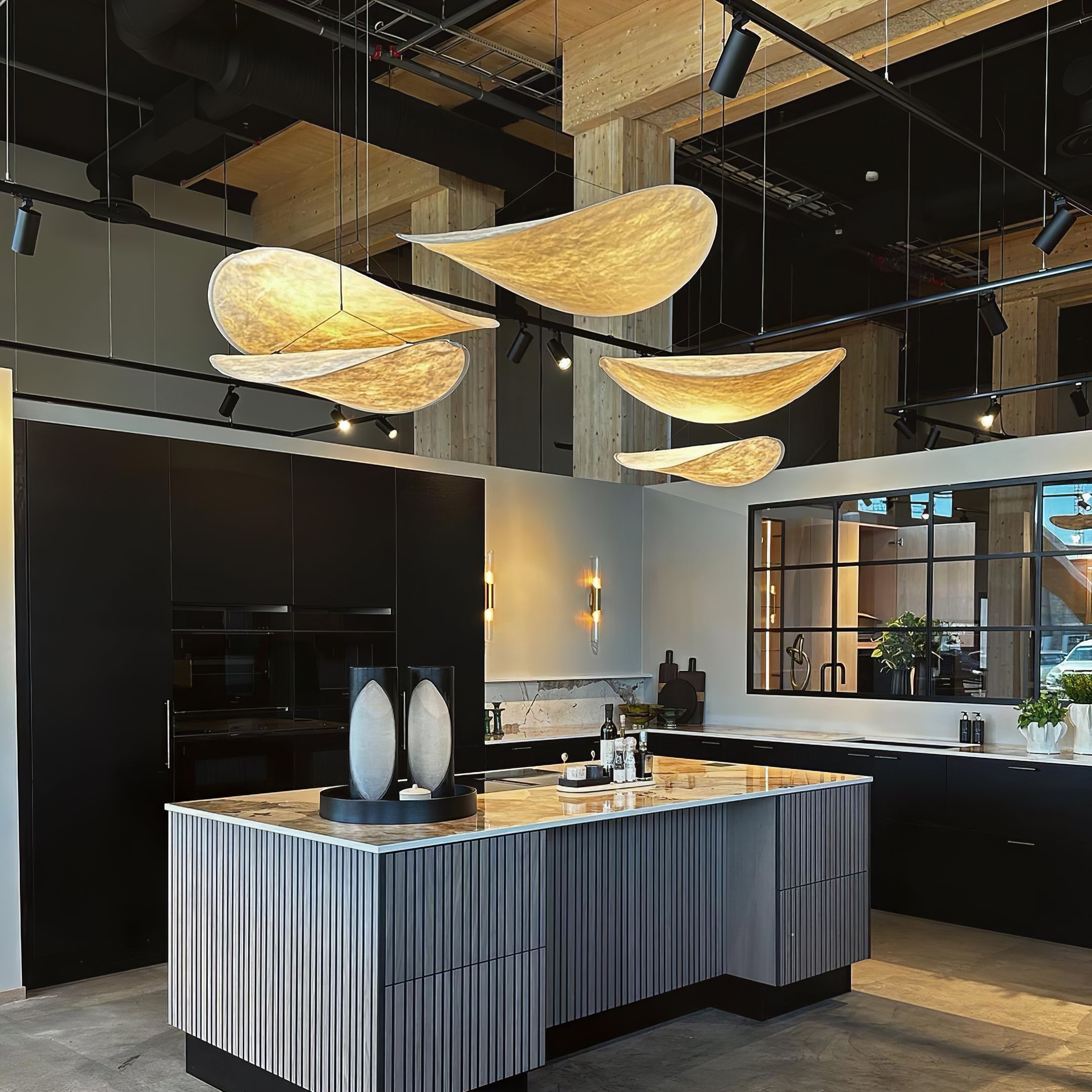 Elyno Sculptural Fabric Pendant Lamp - Letslighting