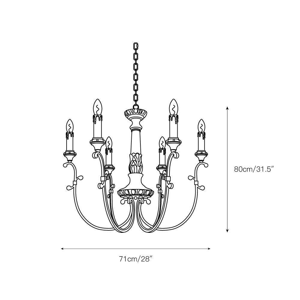 Myphaor Vintage Industrial Hand-carved Wood Chandelier - Letslighting