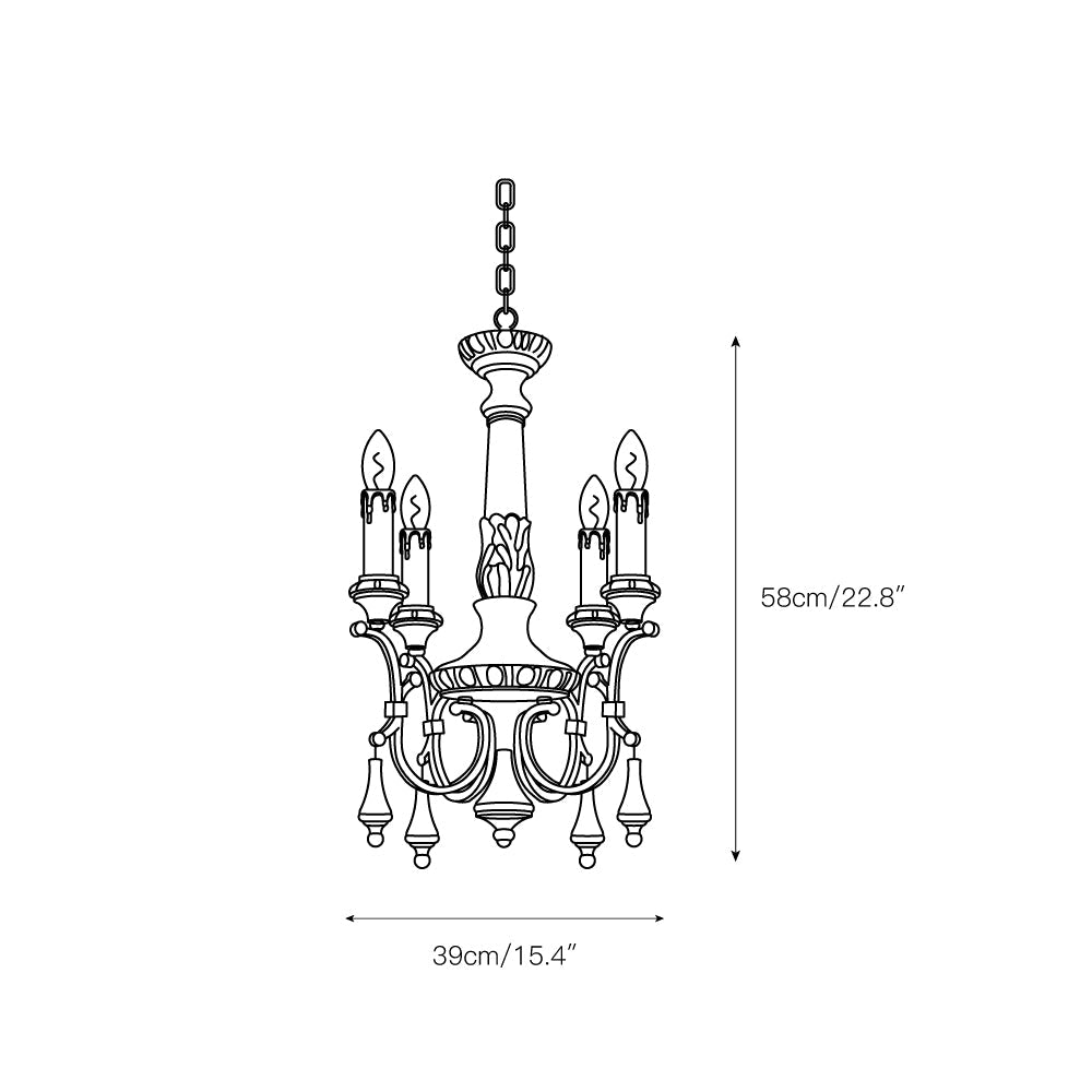 Myphaor Vintage Industrial Hand-carved Wood Chandelier - Letslighting