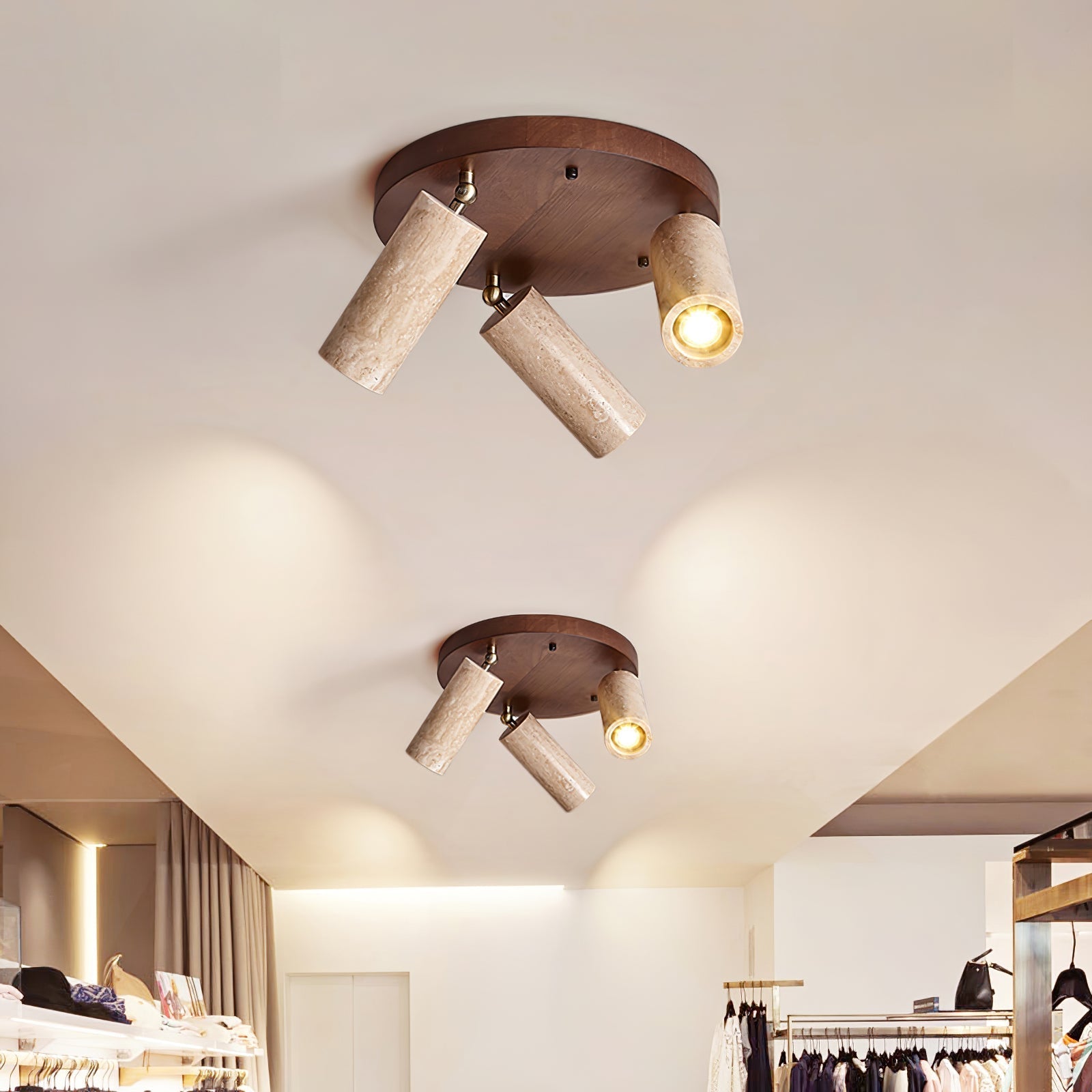Zevenion Multi-Arm Travertine Ceiling Light - Letslighting