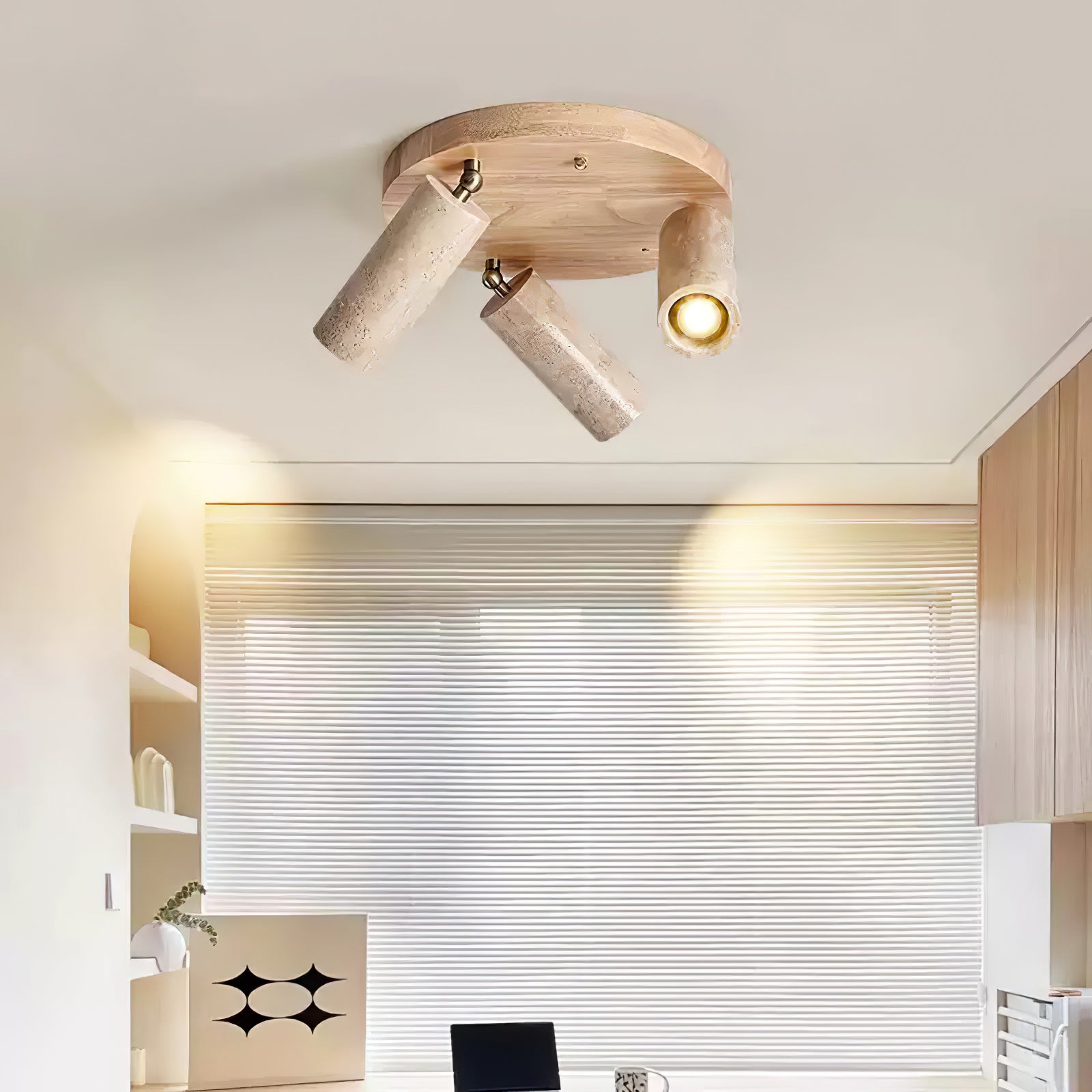 Zevenion Multi-Arm Travertine Ceiling Light - Letslighting