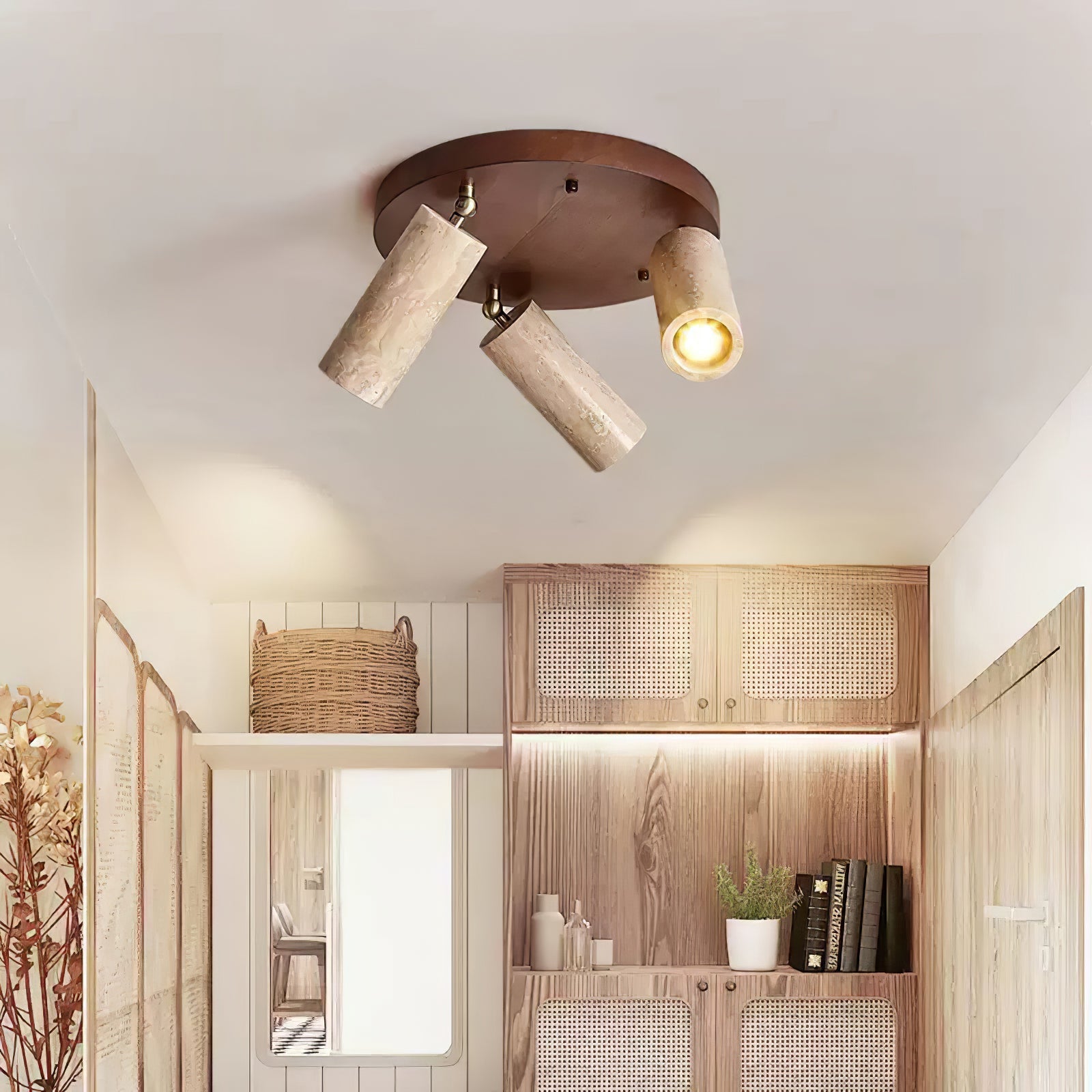Zevenion Multi-Arm Travertine Ceiling Light - Letslighting