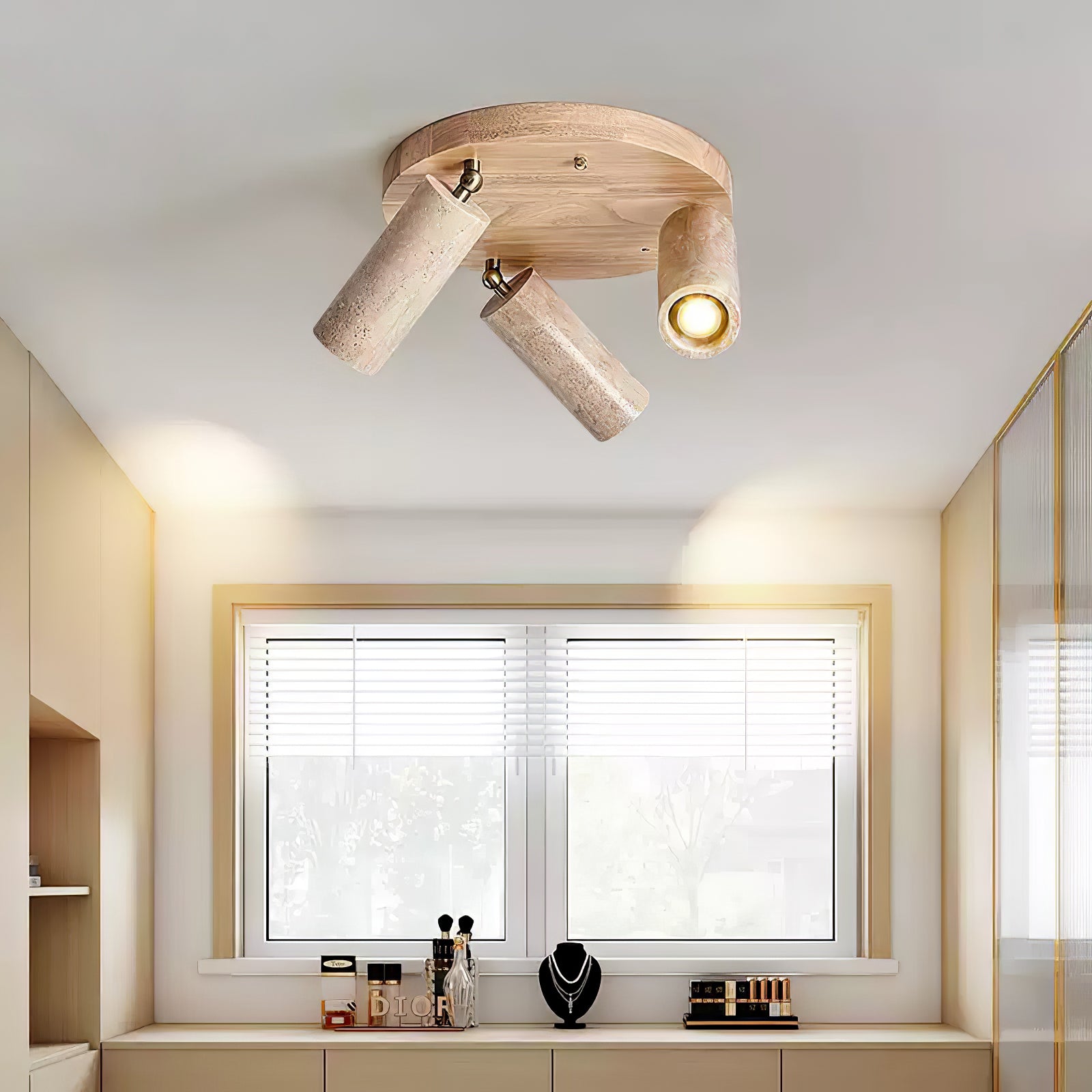 Zevenion Multi-Arm Travertine Ceiling Light - Letslighting