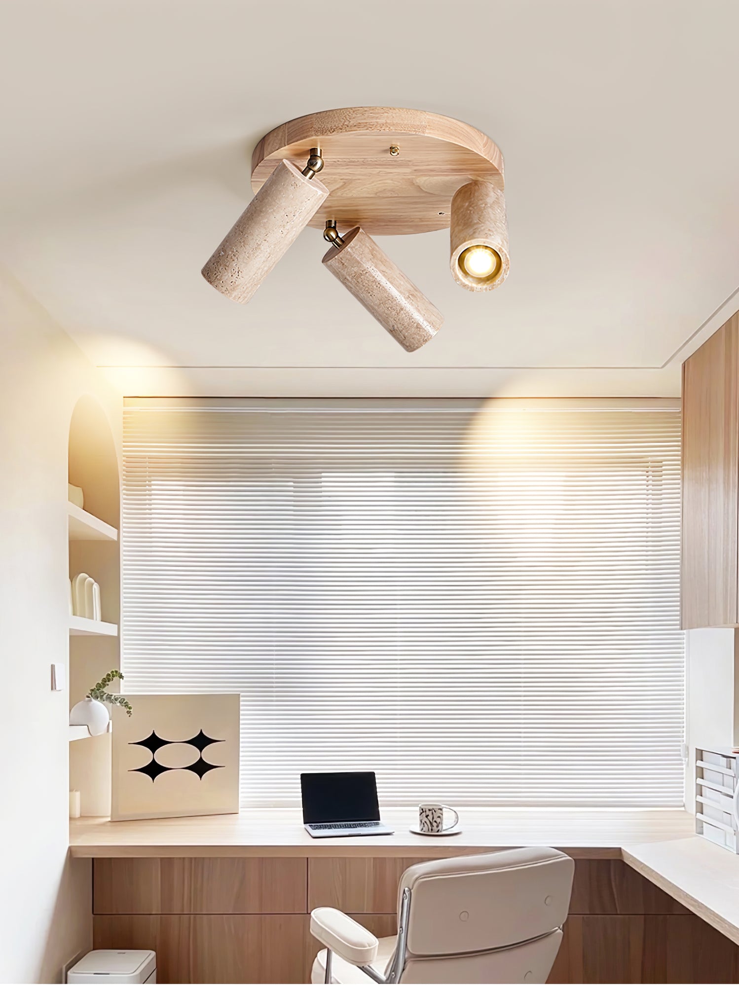 Zevenion Multi-Arm Travertine Ceiling Light - Letslighting