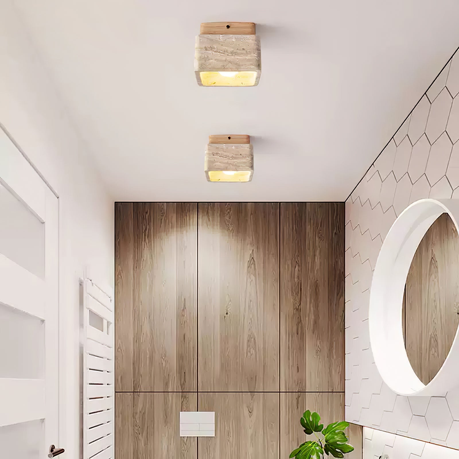 Alaearis Textured Travertine Ceiling Light - Letslighting