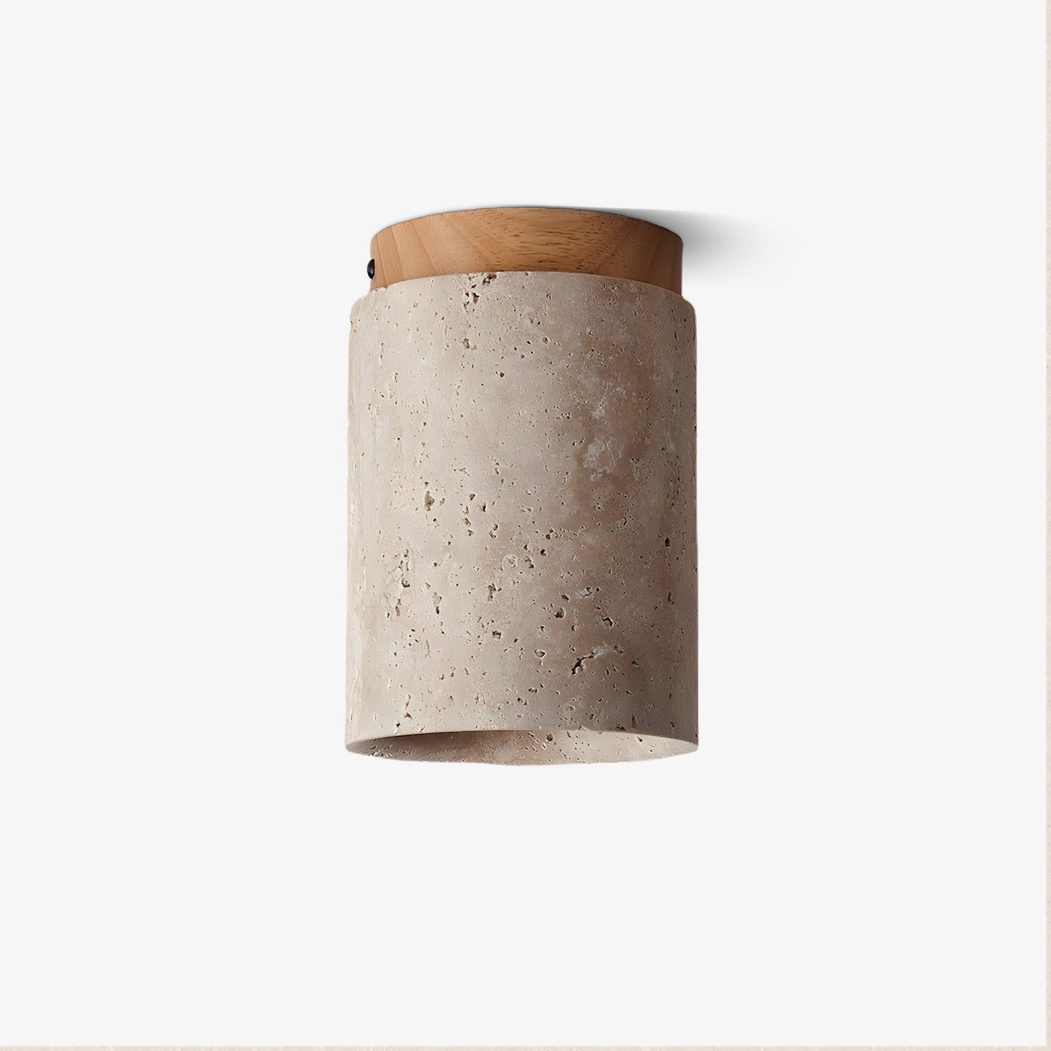 Aurnorira Cylinder Cap Travertine Ceiling Light - Letslighting