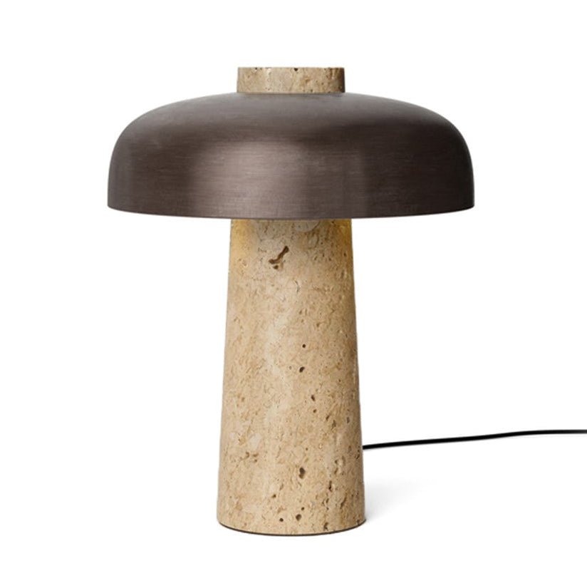 Conore Mushroom Form Travertine Table Lamp - Letslighting