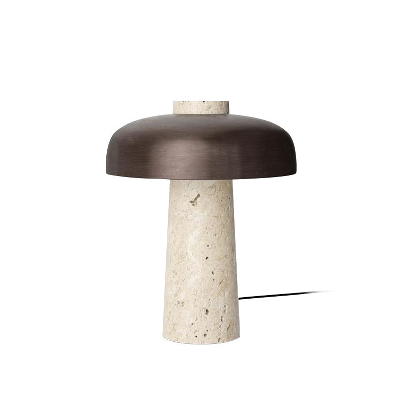 Conore Mushroom Form Travertine Table Lamp - Letslighting