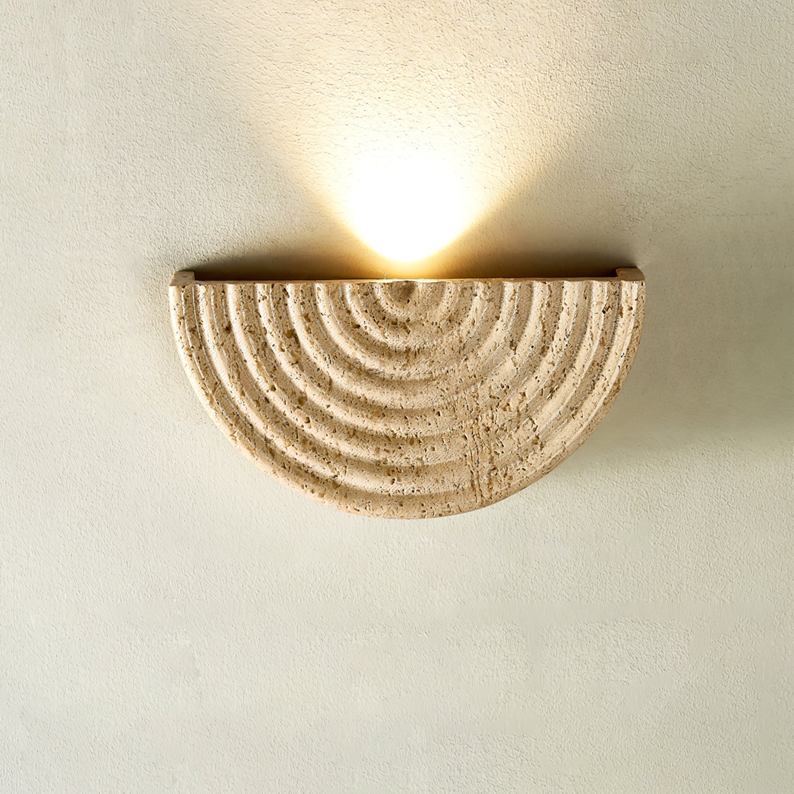 Faro Travertine Half-Moon Wall Lamp