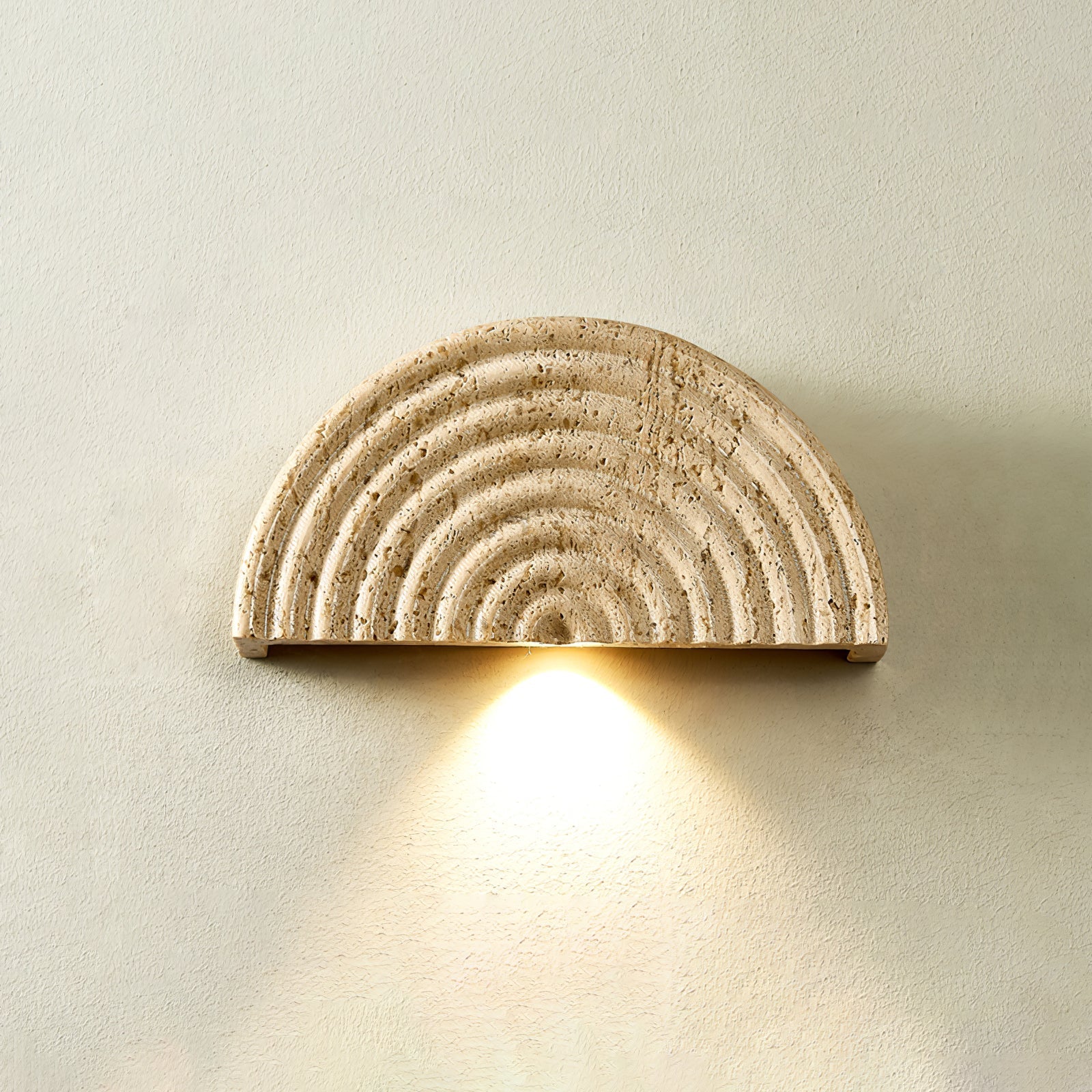 Faro Travertine Half-Moon Wall Lamp