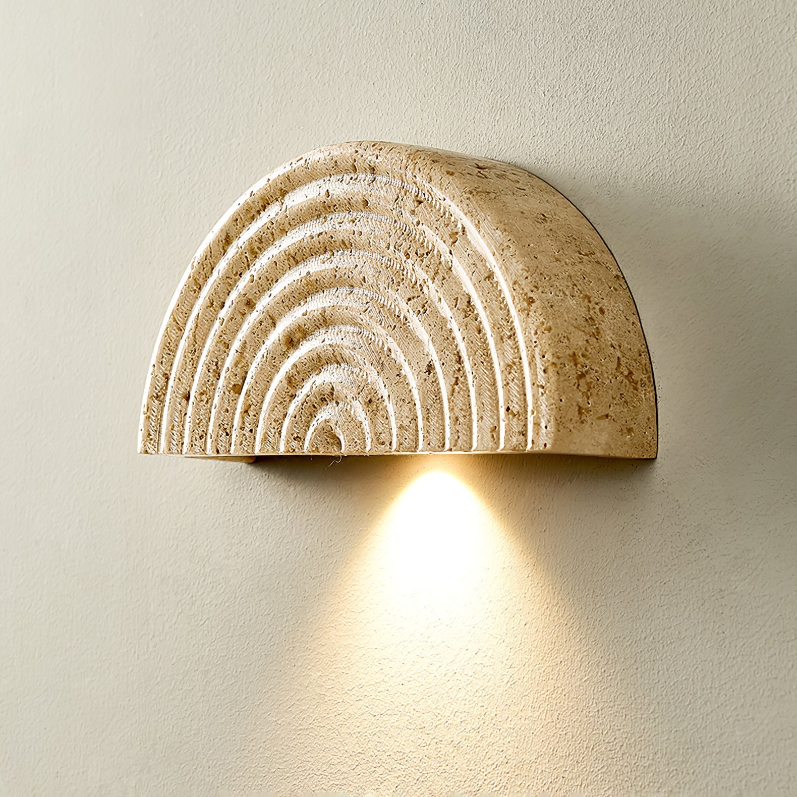 Faro Travertine Half-Moon Wall Lamp
