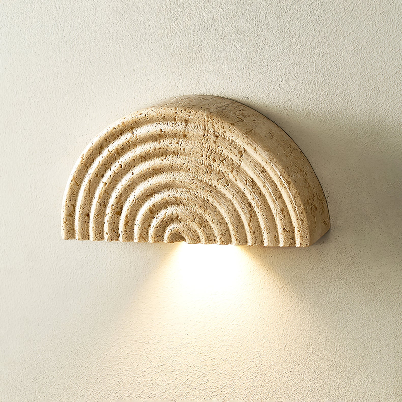 Faro Travertine Half-Moon Wall Lamp