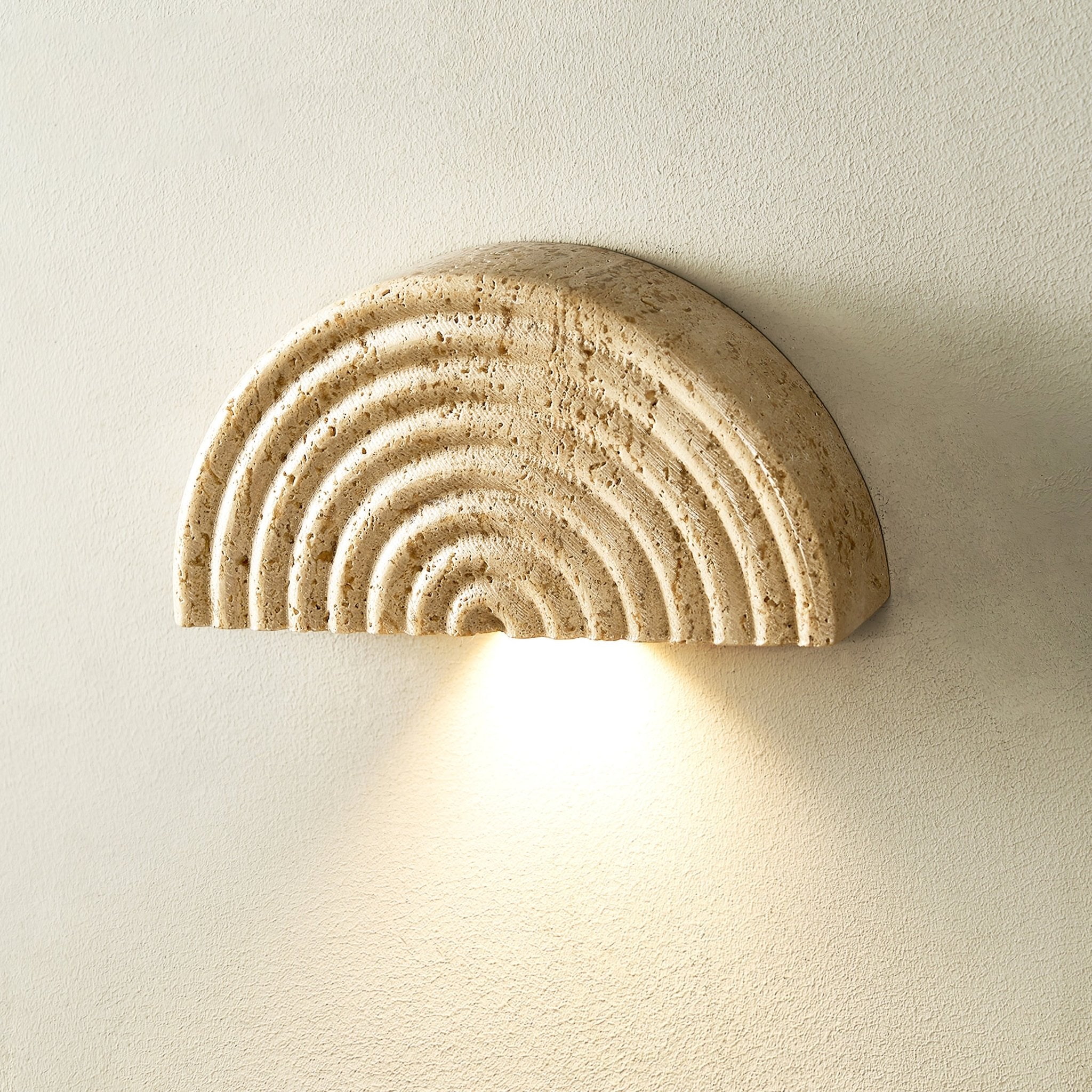 Faro Travertine Half-Moon Wall Lamp